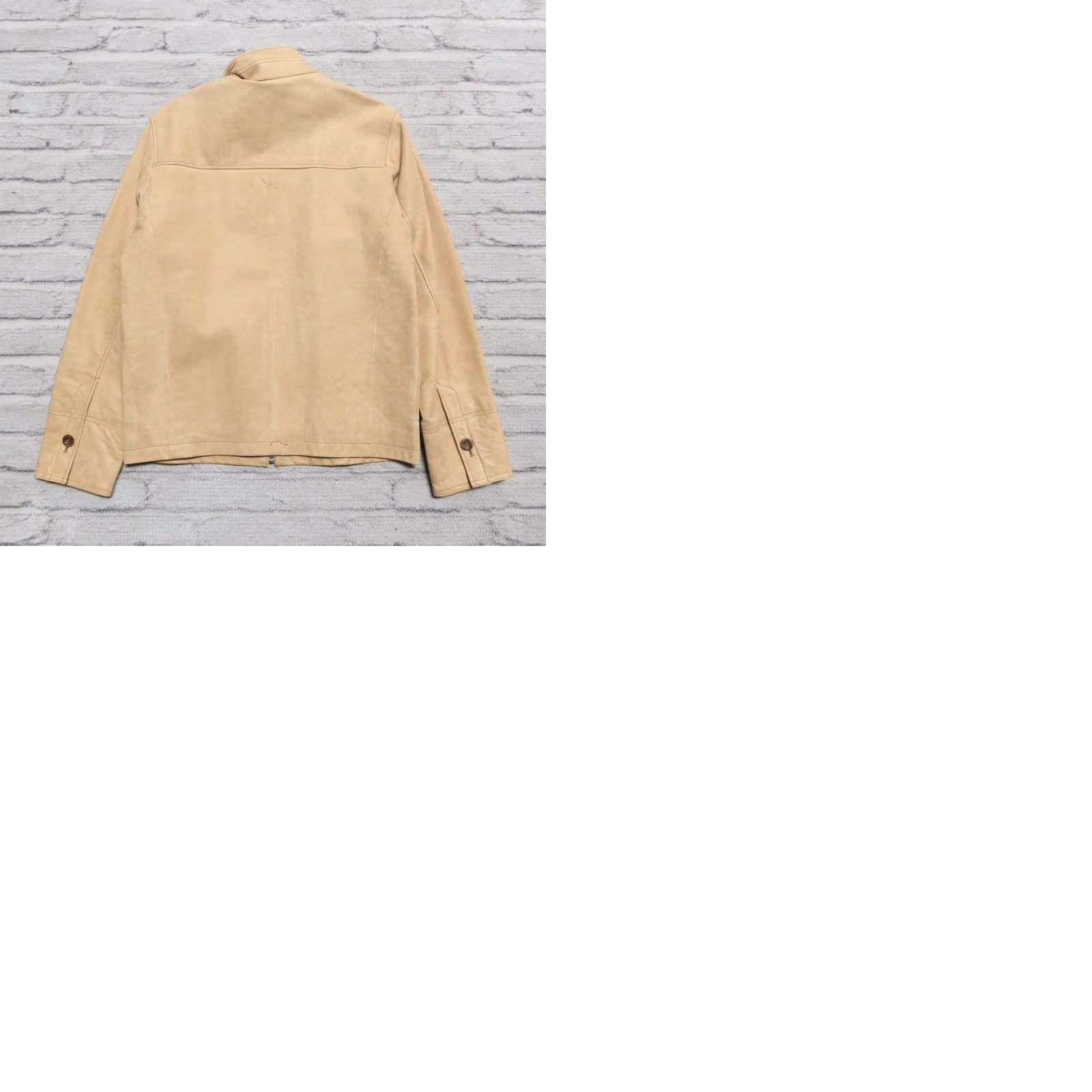 Gap VINTAGE GAP Leather Motorcycle Jacket Mens Leather Jacket Tan Small 2004 90s Cafe Racer Vintage GAP Leather Motorcycle Jacket Size US S / EU 44-46 / 1 - 9 Thumbnail