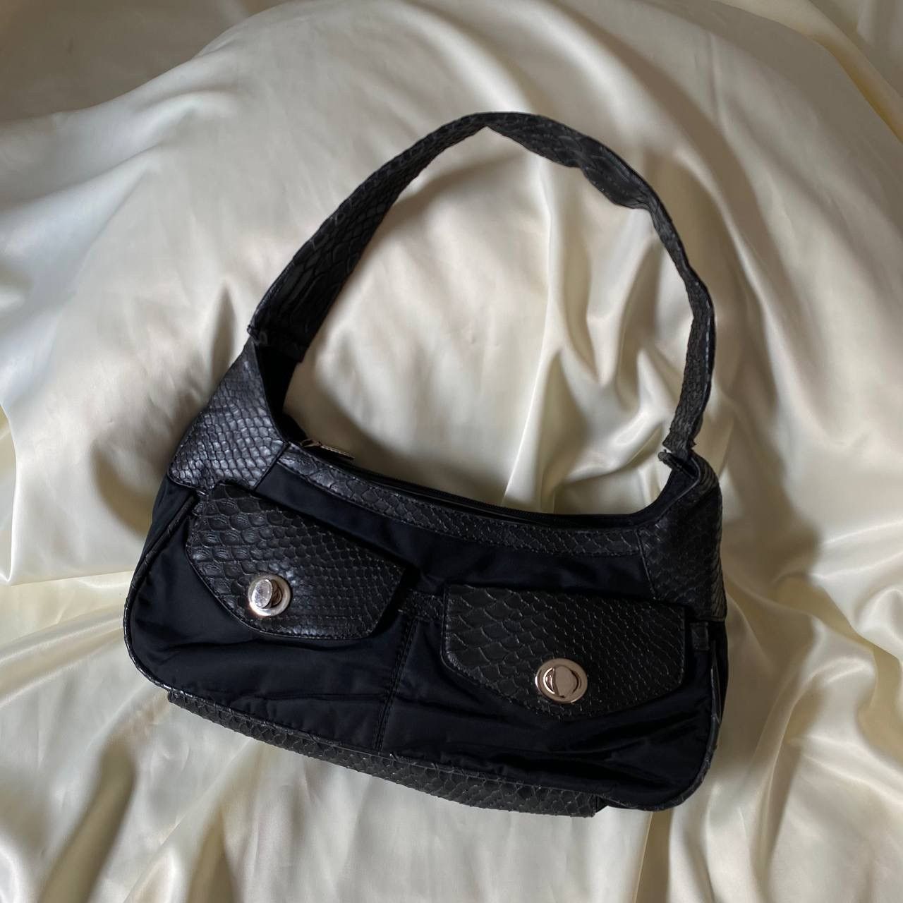 Vintage Vintage leatherette black shoulder bag Size ONE SIZE - 5 Thumbnail