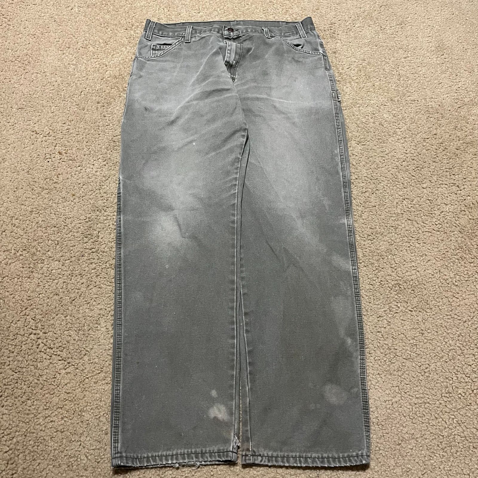 Dickies Dickies Carpenter Cargo Extreme Faded Olive Green Workpants Size US 36 / EU 52 - 1 Thumbnail
