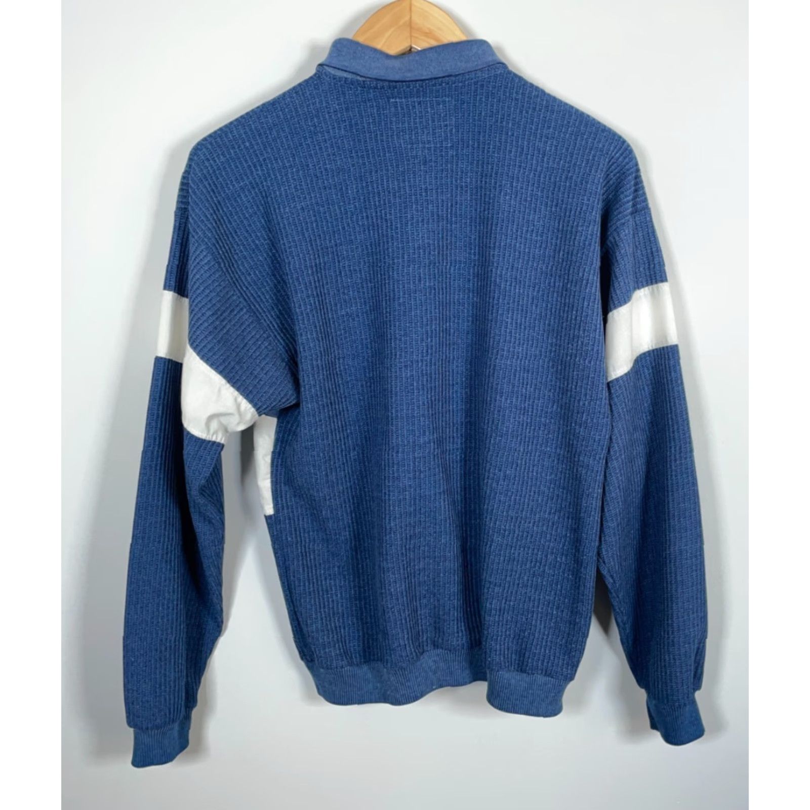 Vintage Vintage Yes Huk-a-Poo Polo Long Sleeve Waffle Knit 80s Striped Blue White XL? Wait characters. Size US M / EU 48-50 / 2 - 2 Thumbnail