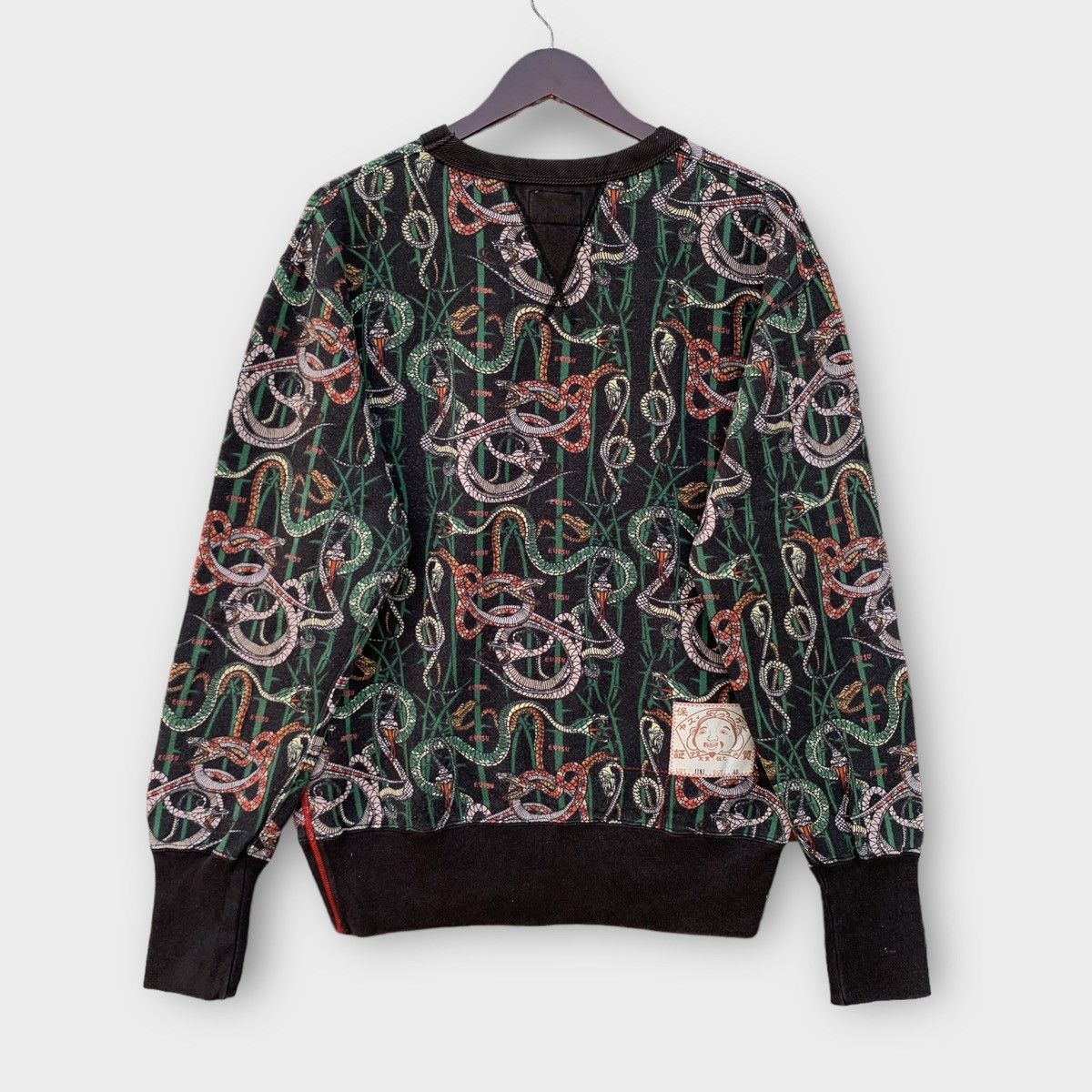 Evisu Evisu Snake Bamboo Patern Double V Crewneck Overprint Size US M / EU 48-50 / 2 - 2 Thumbnail
