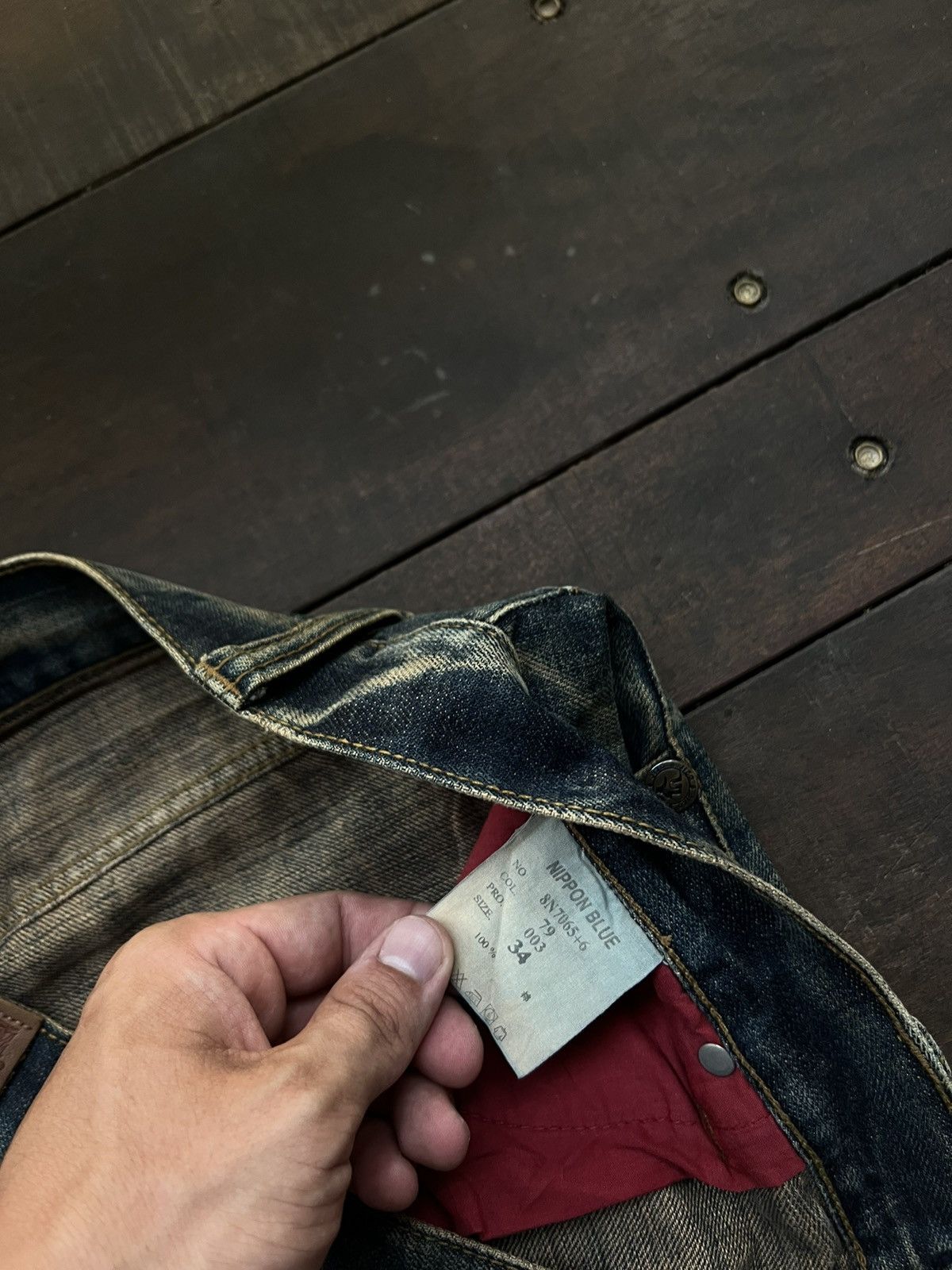 Japanese Brand NIPPON BLUE EMBROIDED JEANS Y2K Size US 34 / EU 50 - 7 Thumbnail