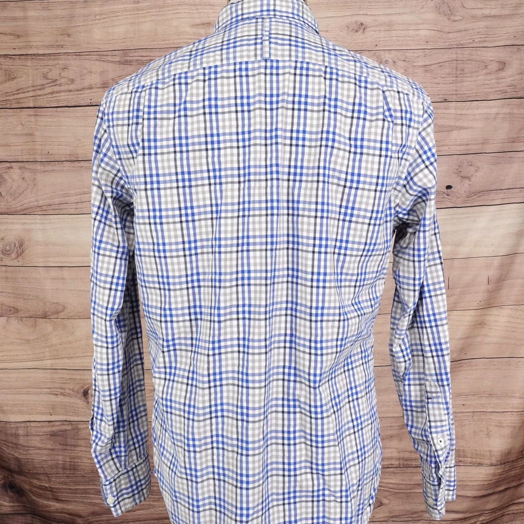Banana Republic VINTAGE Banana Republic Shirt Mens M Blue Plaid Slim Fit Button-Down Long Sleeve Size US M / EU 48-50 / 2 - 4 Thumbnail