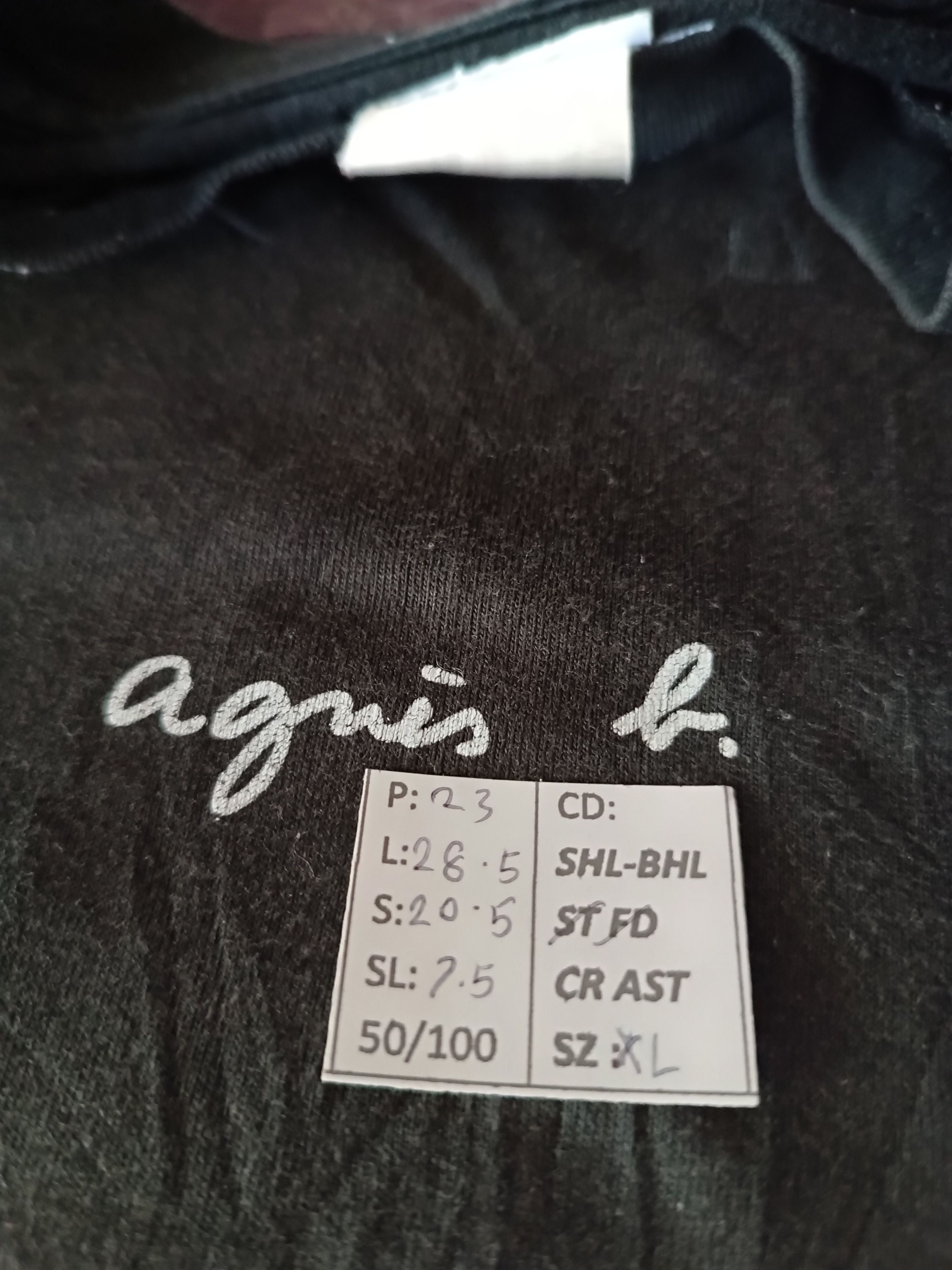 agnes b. VINTAGE 90'S AGNES B. SMALL LOGO SINGLE STITCH VERY RARE TEE Size US XL / EU 56 / 4 - 15 Thumbnail