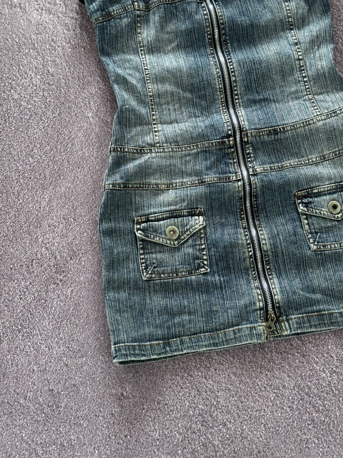Japanese Brand 00’s Japanese Brand Y2K Distressed Denim Dress Size S / US 4 / IT 40 - 8 Thumbnail