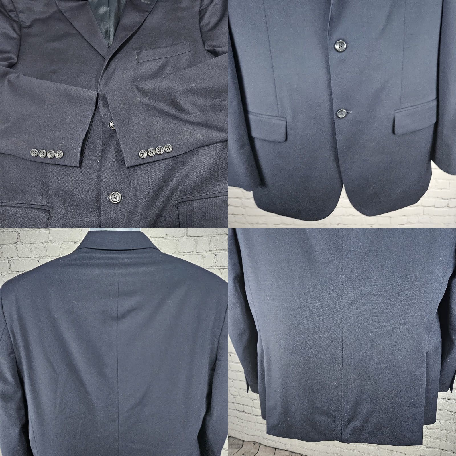 Pronto Uomo VINTAGE Pronto Uomo Blazer Sport Coat Navy 100% Wool 2 Button Double Vented Notch 42L Mens Jacket Men Size 42R - 8 Thumbnail