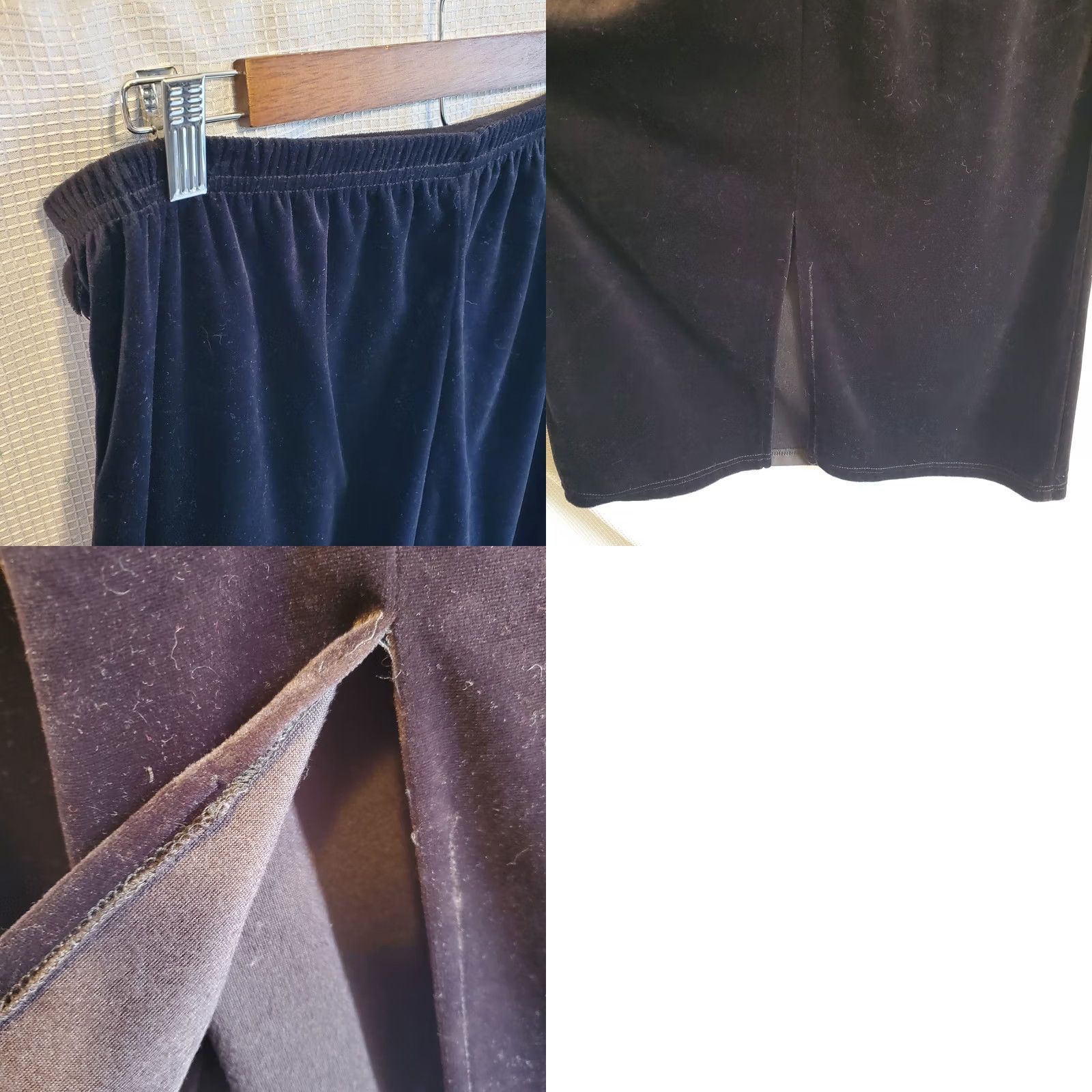 Vintage VINTAGE Amy Byer 90s Skirt Maxi Pencil Velour Black Butterfly Belly Chain M/L Size 32" / US 10 / IT 46 - 8 Thumbnail