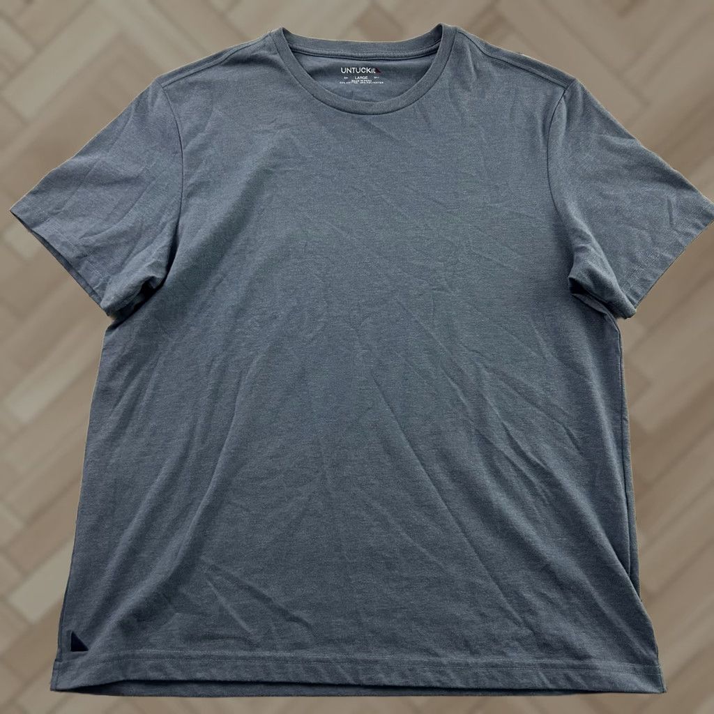 UNTUCKit UNTUCKit Saxum Short Sleeve T-Shirt Men's L Blue Cotton Poly Blend Size US L / EU 52-54 / 3 - 1 Thumbnail