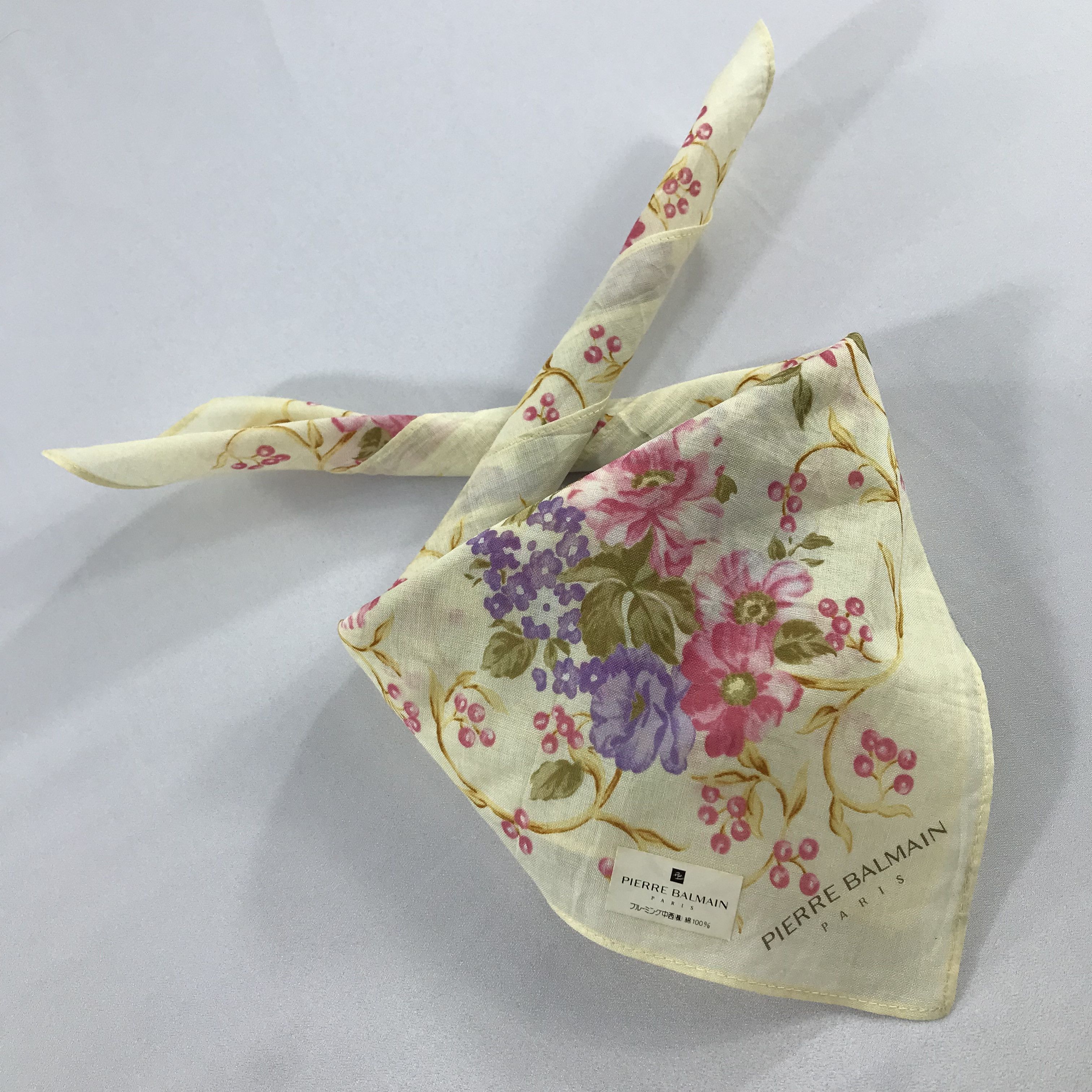 Pierre Balmain × Vintage Pierre Balmain Bandana / Handkerchief / Neckerchief - S2356 Size ONE SIZE - 4 Thumbnail