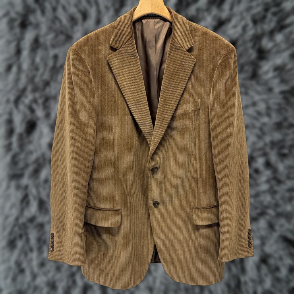 Dockers DOCKERS CORDUROY BLAZER JACKET Sz 42L Men’s Brown Academia Sport Coat Blazer Jacket Notch Lapel Classic Sports Fall Spring Winter Long Size 42L - 1 Thumbnail
