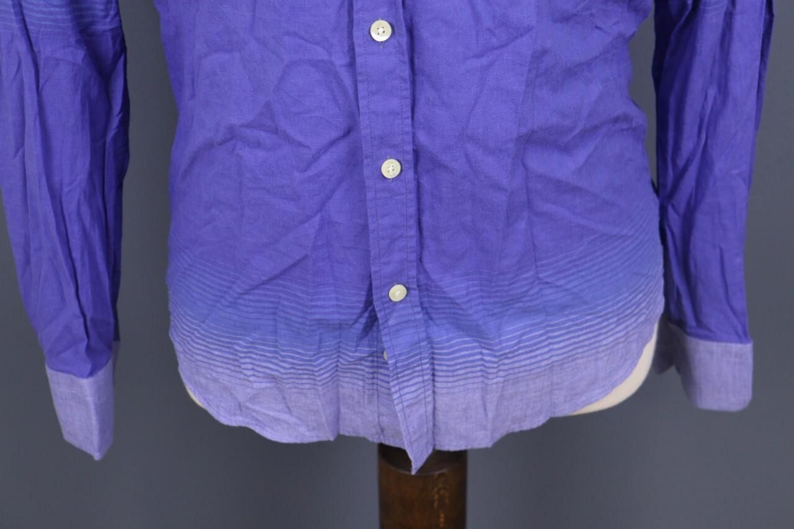 Lacoste Lacoste Slim Fit Regular Fit Blue Striped Up Shirt Size 43 Size US M / EU 48-50 / 2 - 4 Thumbnail