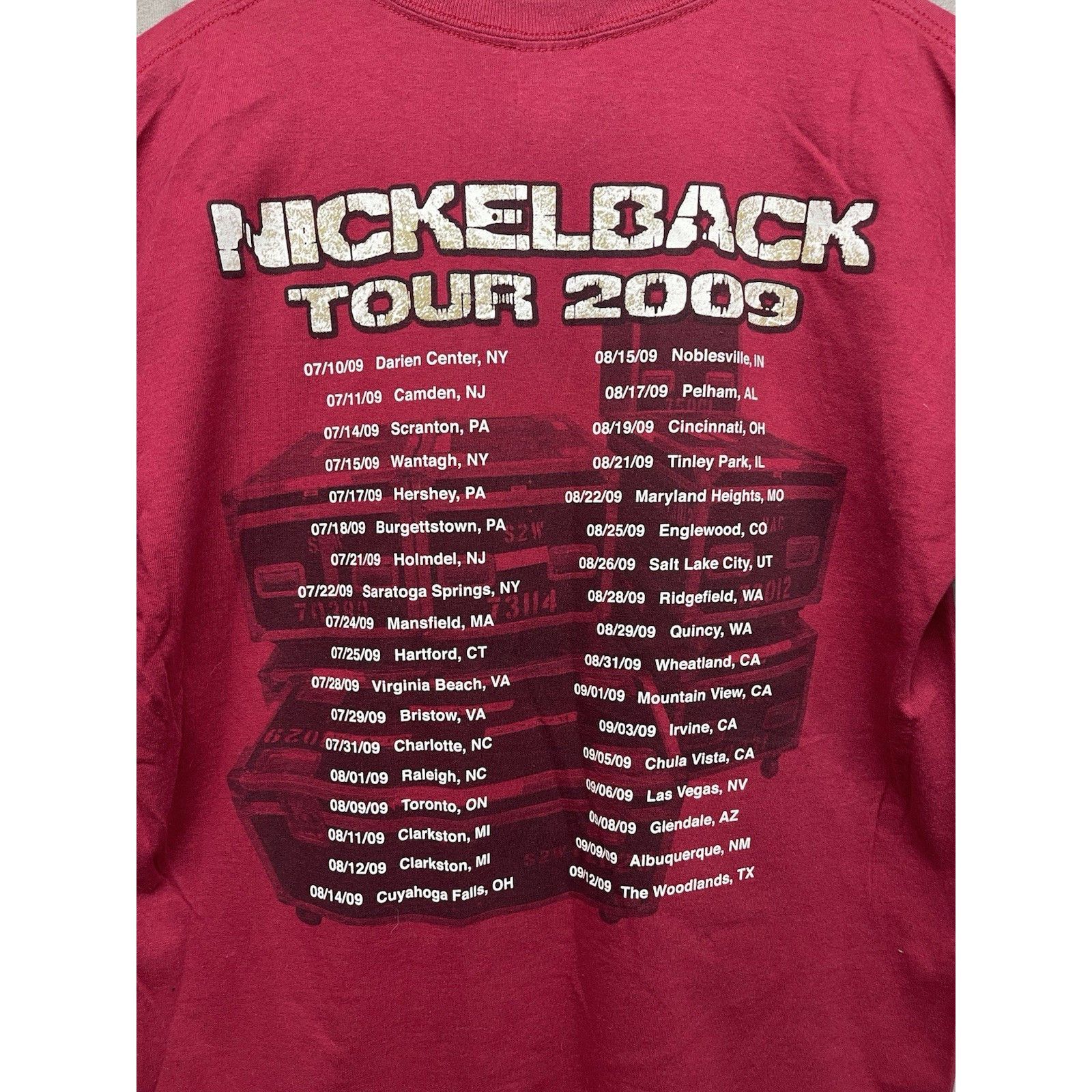 Gildan NICKELBACK 2009 TOUR SHIRT DARK HORSE NORTH AMERICAN MAROON Size US L / EU 52-54 / 3 - 7 Thumbnail