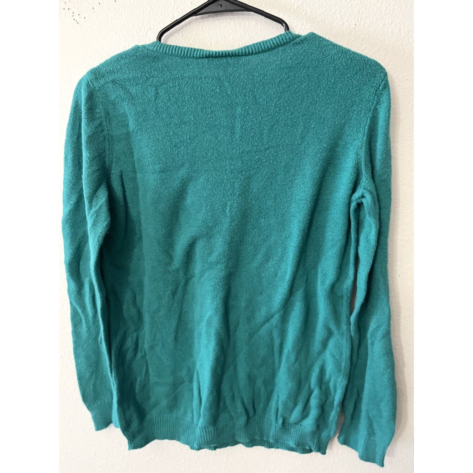 Loft LOFT Ann Taylor Sweater Women M Green Henley Cable Knit Cotton Casual Womens Size M / US 6-8 / IT 42-44 - 2 Thumbnail
