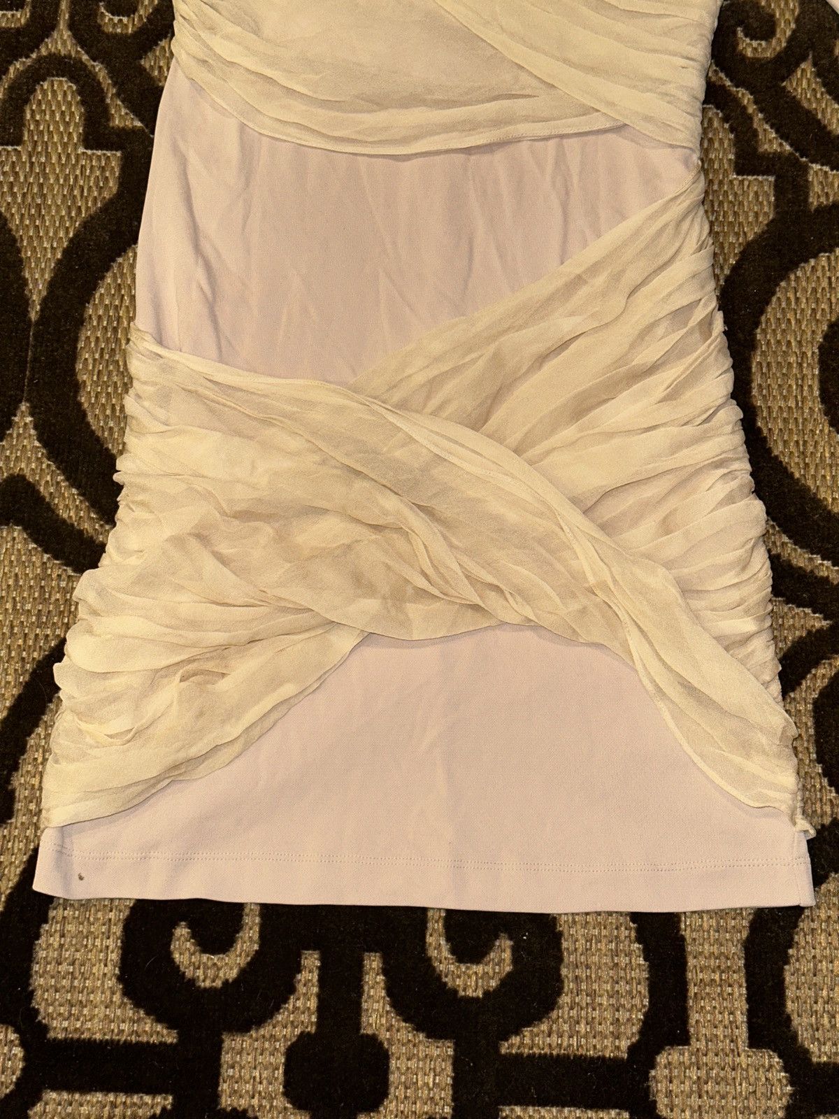 Alice + Olivia Alice + Olivia Long Sleeve Goddess Silk Wrap Nude Mini Dress Size S / US 4 / IT 40 - 4 Thumbnail