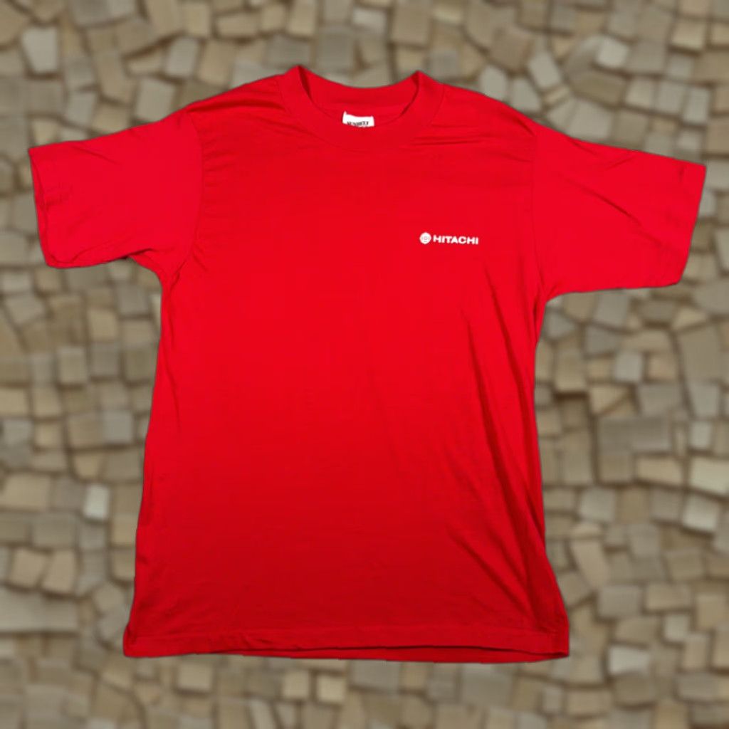 Logo 7 VINTAGE Hitachi Shirt Mens MEDIUM Red Logo 80s Cotton Blend T-Shirt Size US M / EU 48-50 / 2 - 1 Thumbnail