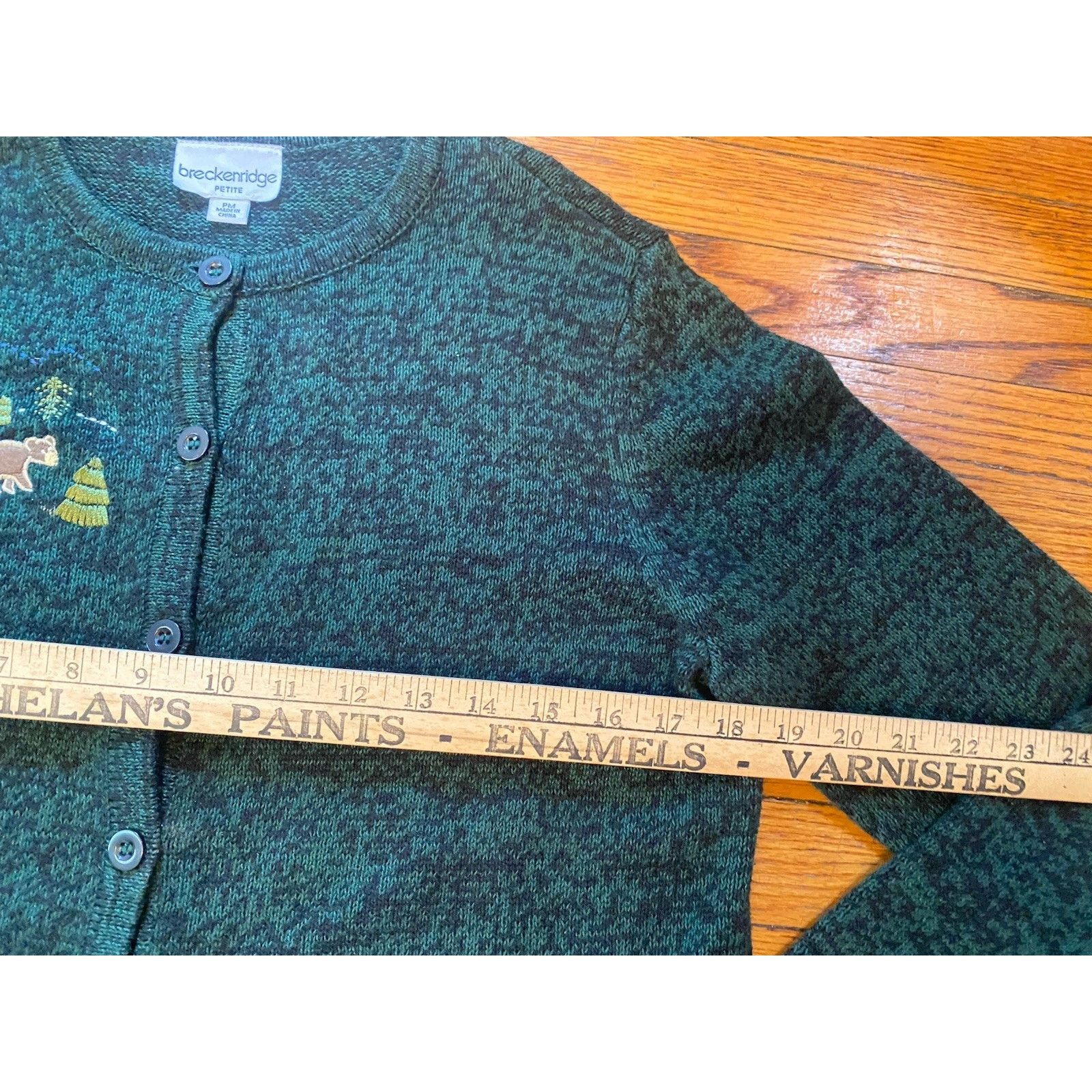 Vintage VTG Breckenridge Cabin Cardigan Sweater Women PM Embroidered Size M / US 6-8 / IT 42-44 - 7 Thumbnail