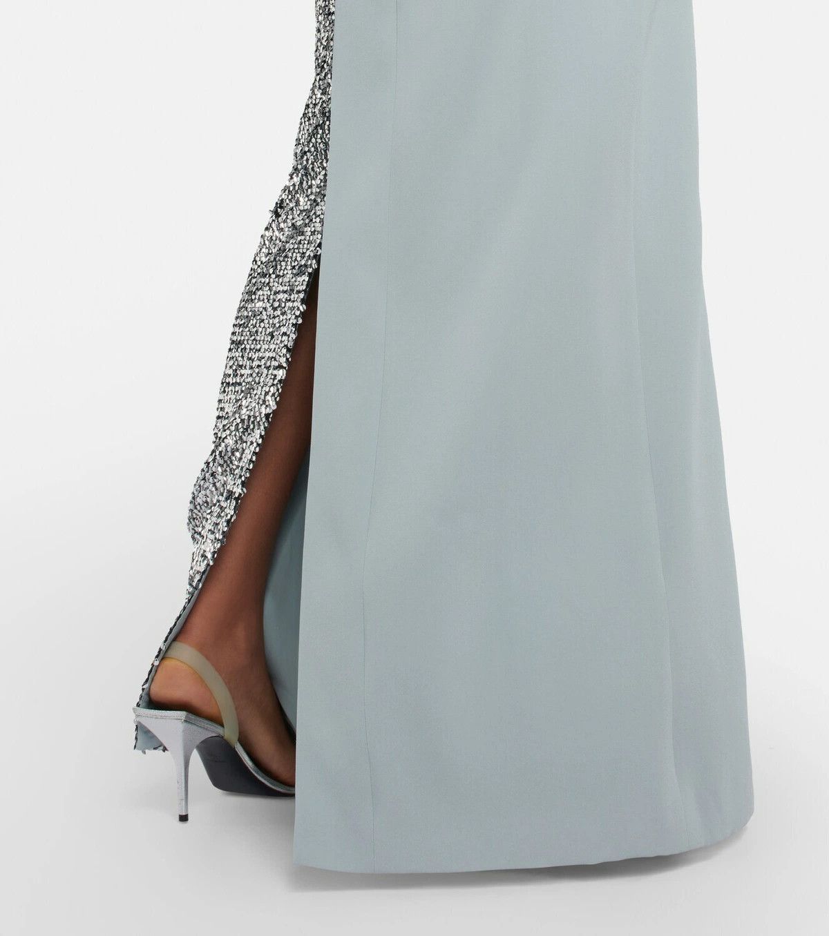 Givenchy o1srvl11e0125 Sequined Maxi Dress in Light Blue/Silver Size L / US 10 / IT 46 - 7 Thumbnail