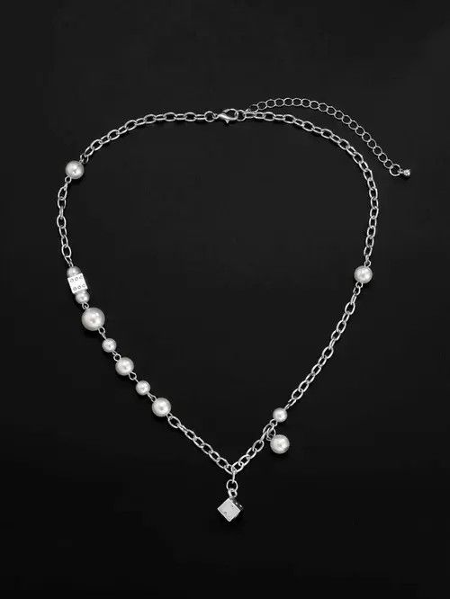 Japanese Brand Retro Punk Necklace Pearl Necklace Vintage Charm Size ONE SIZE - 4 Thumbnail