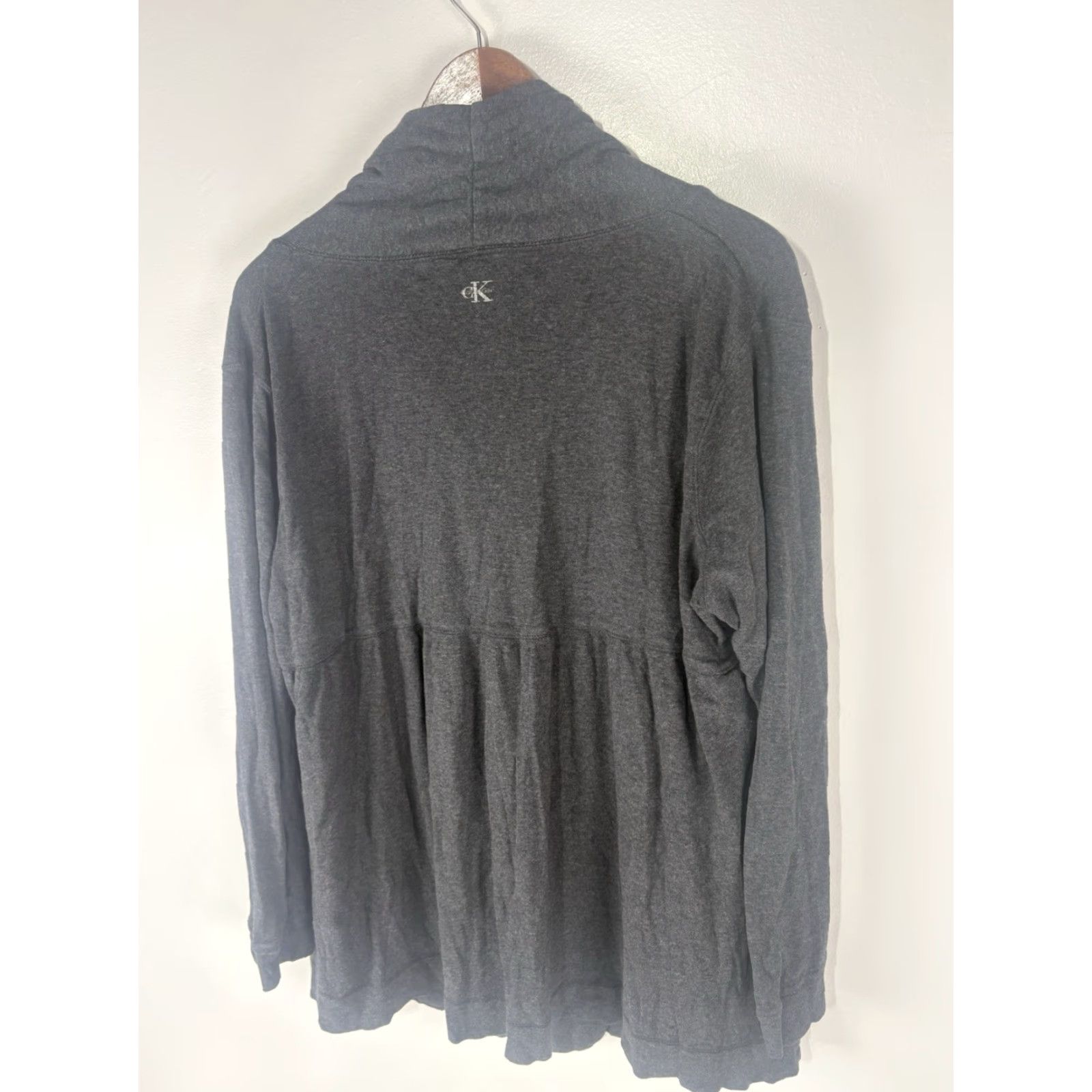 Calvin Klein Calvin Klein Women's Oversized Gray Knit Tie Front Cardigan XL Casual Winter Fall Spring Size XL / US 12-14 / IT 48-50 - 4 Thumbnail