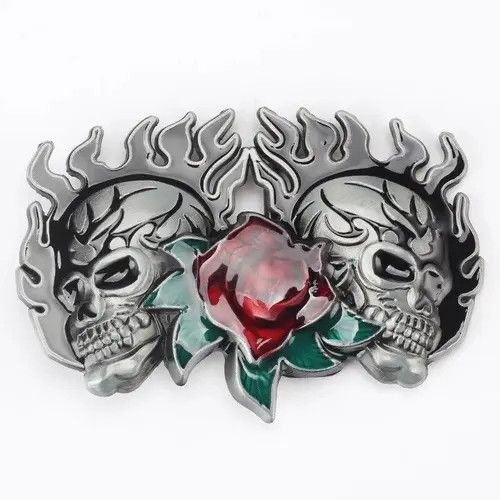 image of Skull Skeleton Buckle Head ( Buckle Only ) in Silver, Men's