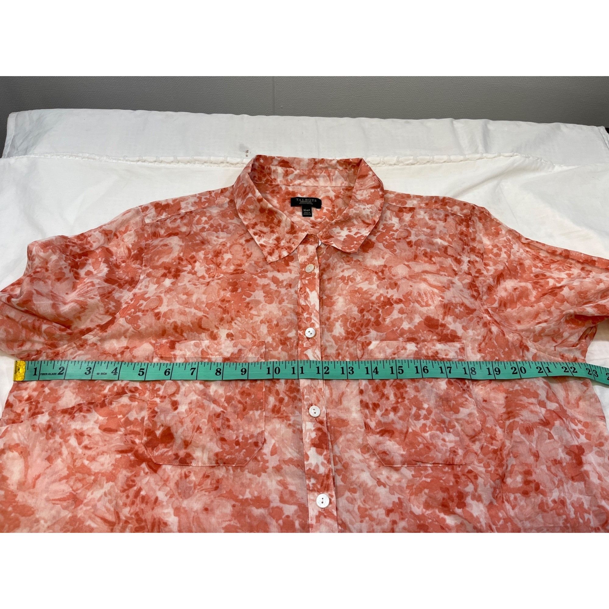 Talbots Talbots Women's Pink Floral Shirt/Button Up Sz 16WP SKU 4227 Size XXL / US 16-18 / IT 52-54 - 7 Thumbnail