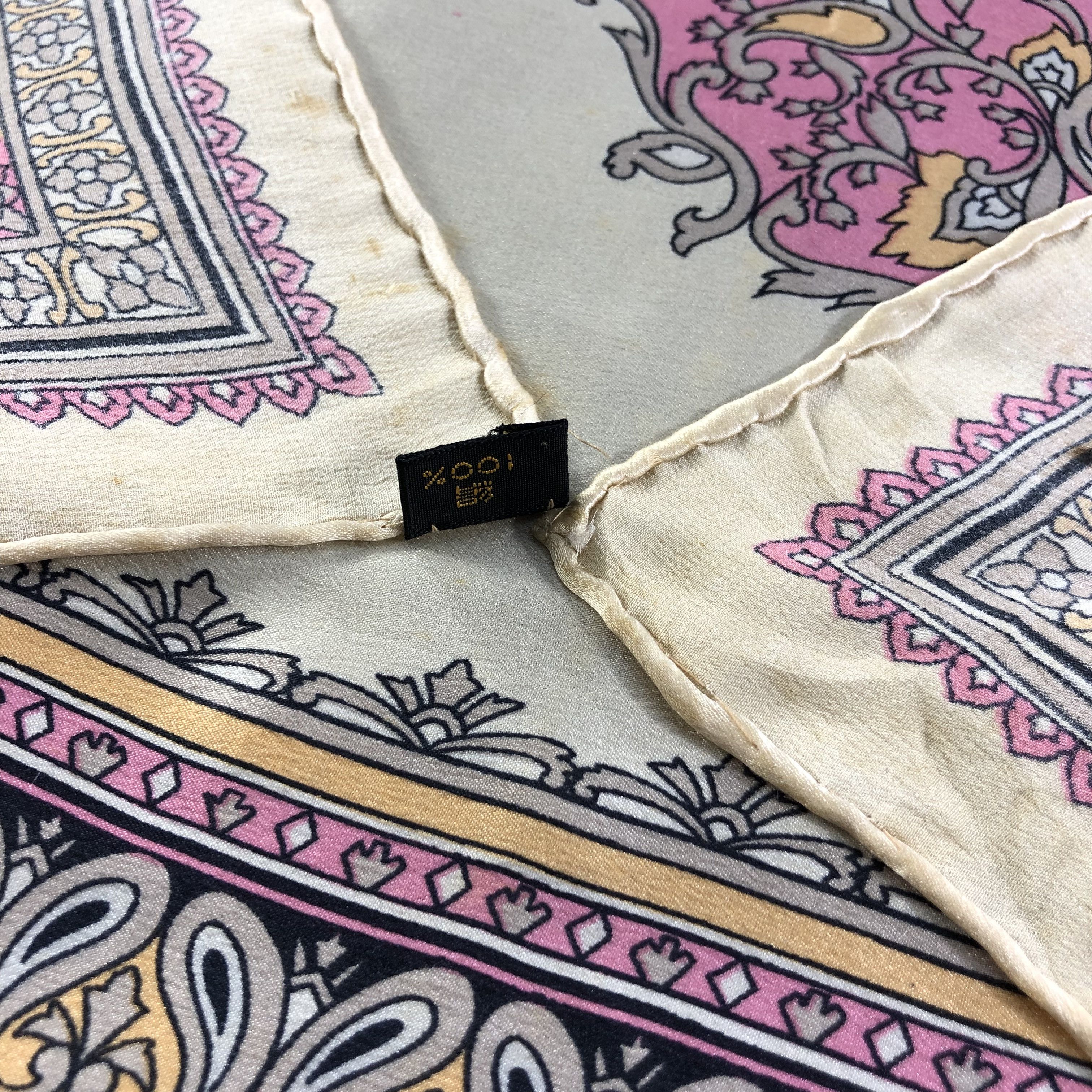Vintage Vintage Luxury Design Hand Rolled Silk Scarf M410 Size ONE SIZE - 3 Thumbnail