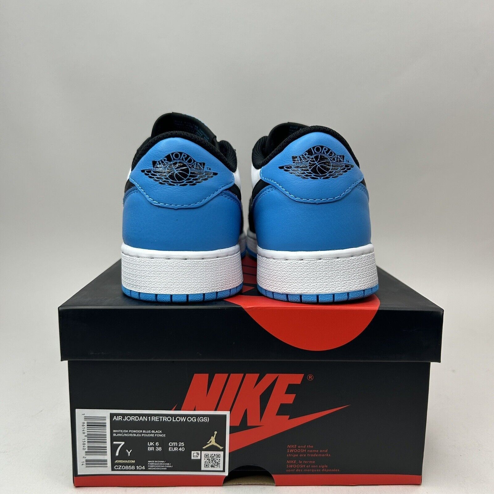 Nike Nike Air Jordan 1 Retro Low OG “Powder Blue/UNC” 2023 Size US 8.5 / IT 38.5 - 4 Thumbnail