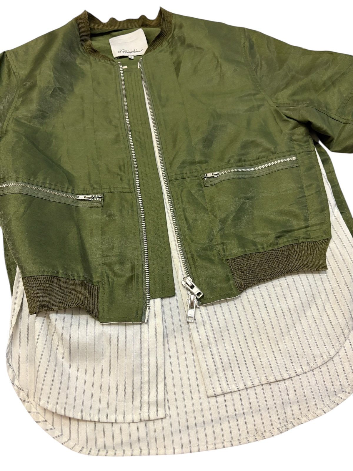 3.1 Phillip Lim Phillip Lim Layered Bomber Jacket Size M / US 6-8 / IT 42-44 - 3 Thumbnail