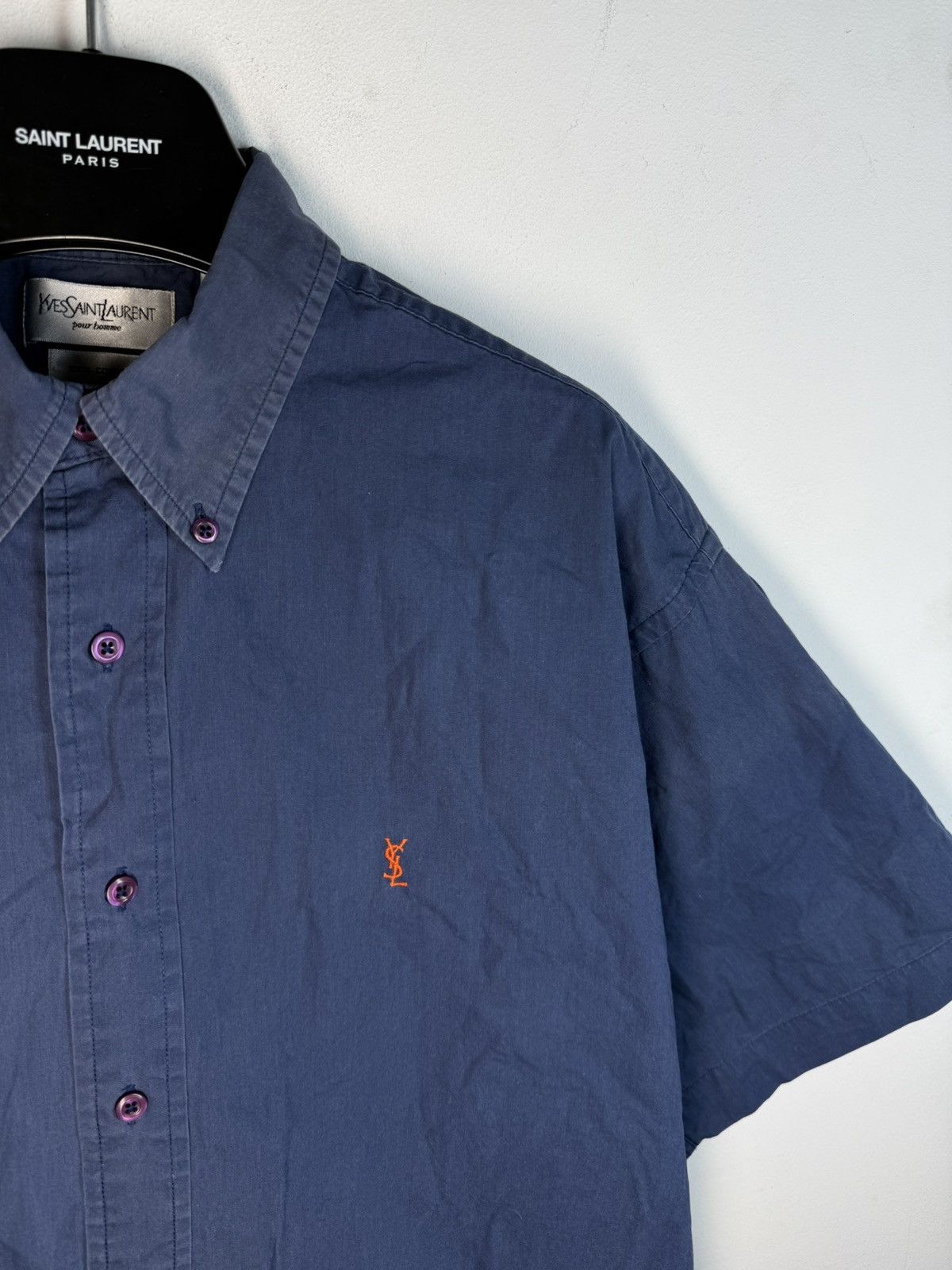 Yves Saint Laurent Cotton YSL Shirt Summer Button Up Luxury y2k Casual Collar Size US L / EU 52-54 / 3 - 1 Thumbnail