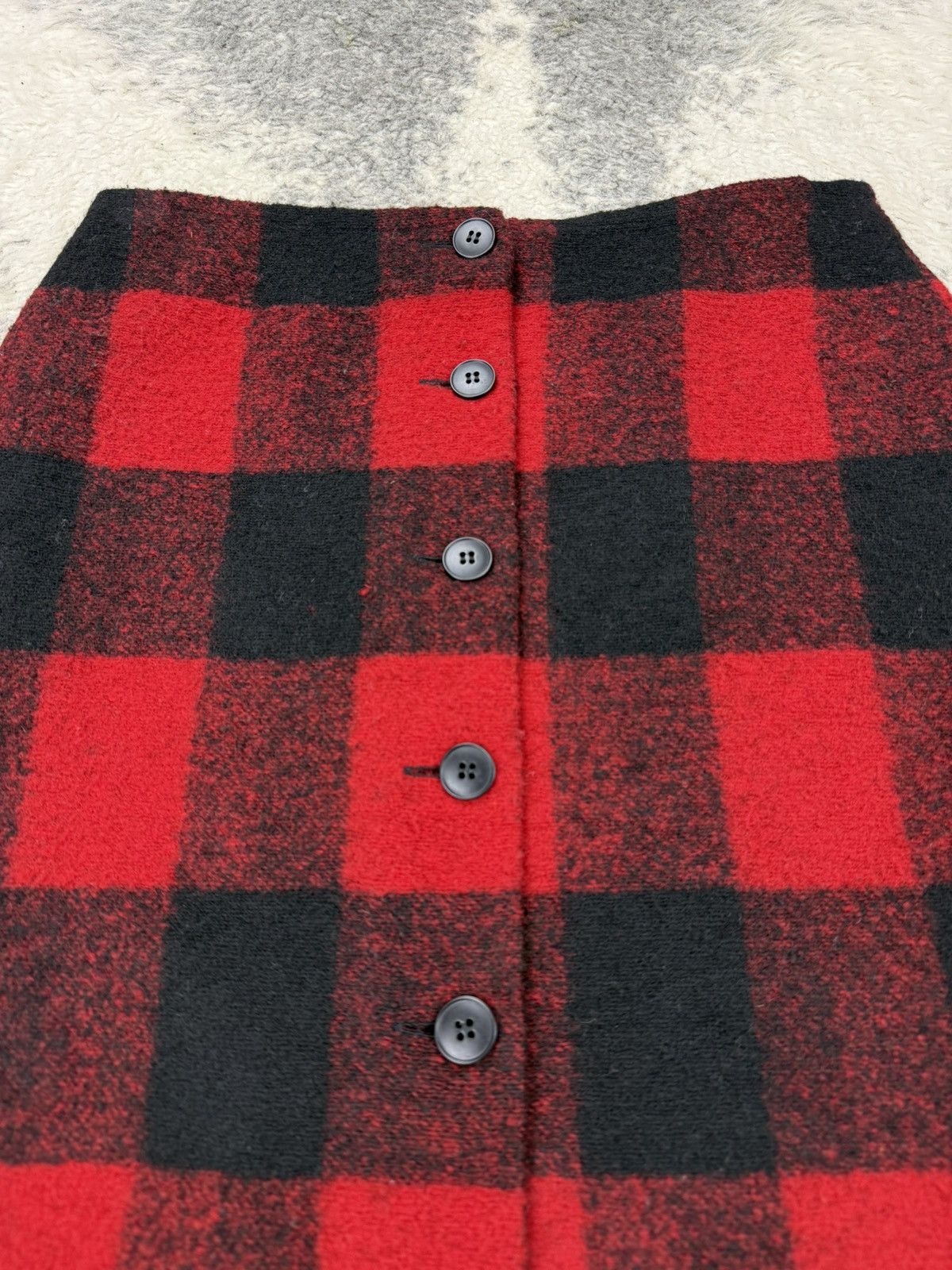 agnes b. Red Tartan Wool Full Front Button Skirt Size 28" / US 6 / IT 42 - 10 Thumbnail