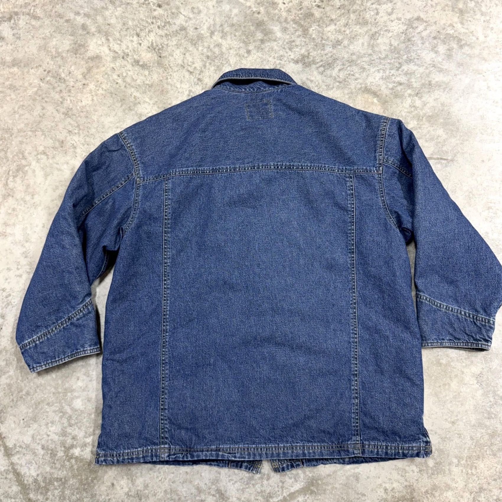 Liz Claiborne Claiborne Jacket Mens Large Blue Denim Quilted Lined Zip Front Workwear Pockets Size US M / EU 48-50 / 2 - 7 Thumbnail