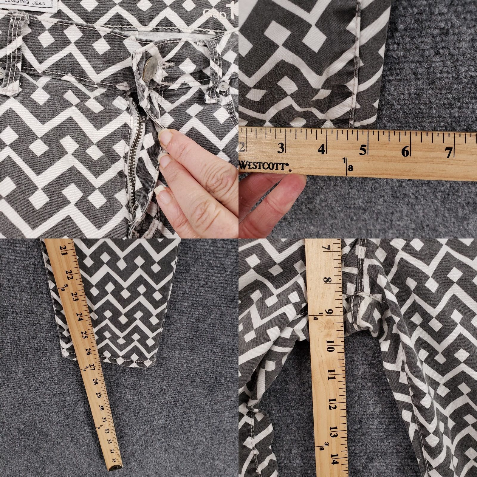 Gap Gap Jeans 1969 Mid-Rise Jegging Geometric Rinse Black White Denim Womens Size 27 Short Description: Vintage? No Size 27" / US 4 / IT 40 - 8 Thumbnail