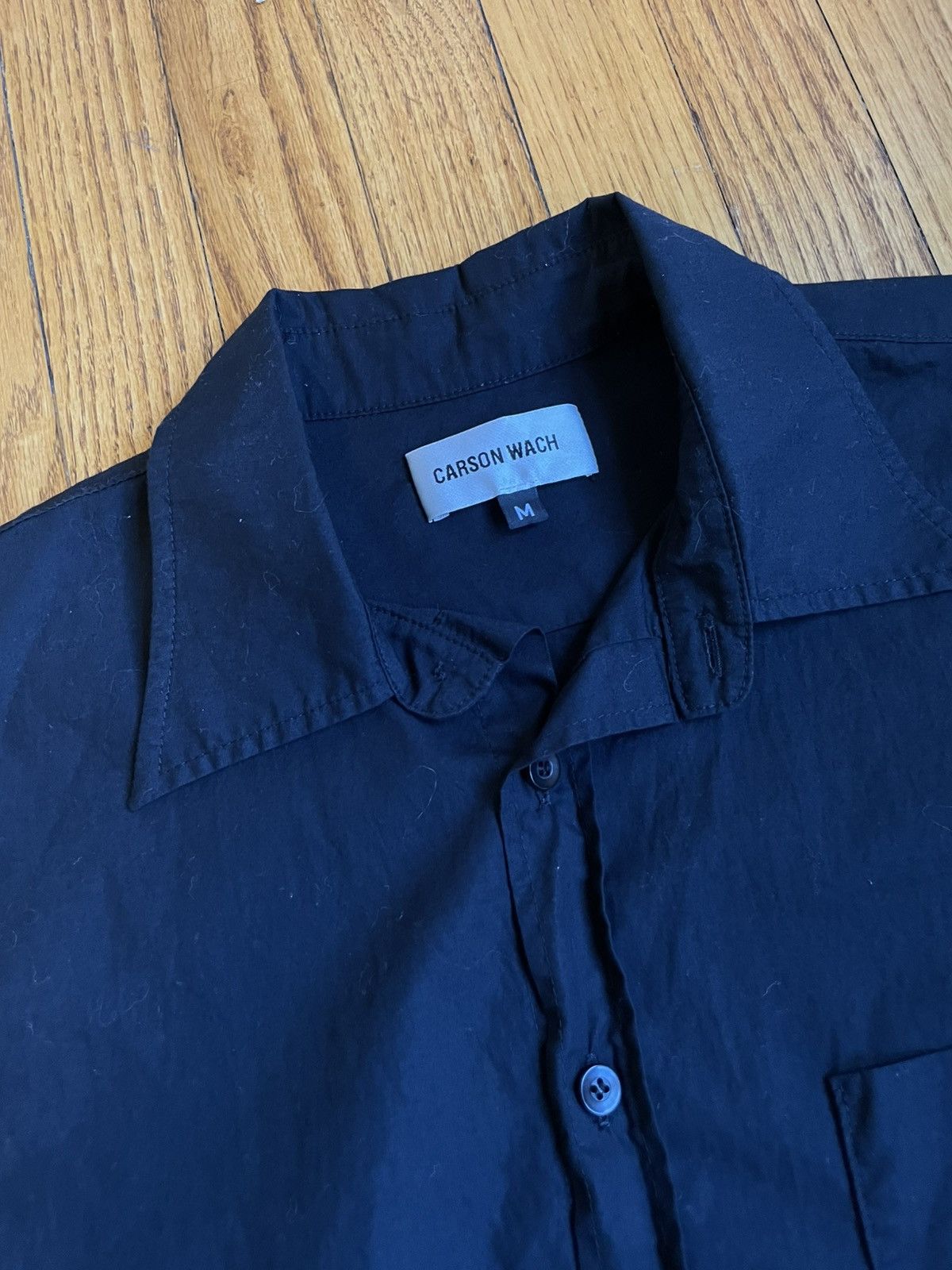 CARSON WACH Carson Wach Boxy Cropped Fit Black S1 Work Shirt Size US M / EU 48-50 / 2 - 2 Thumbnail