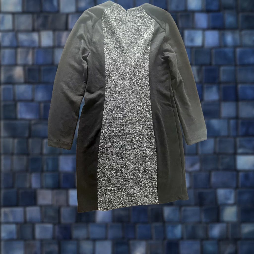 Ann Taylor Ann Taylor LOFT Women’s Colorblock Dress with Black Slimming Sides Size M Gray Multicolor Midi 3/4 Sleeve Size M / US 6-8 / IT 42-44 - 1 Thumbnail