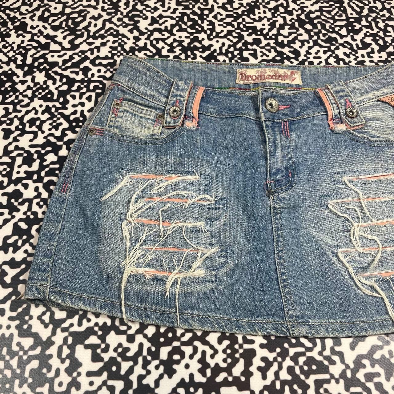 Japanese Brand Vintage Y2K Japanese Distressed Retro Style Mini Skirt Style Size 29" - 6 Thumbnail