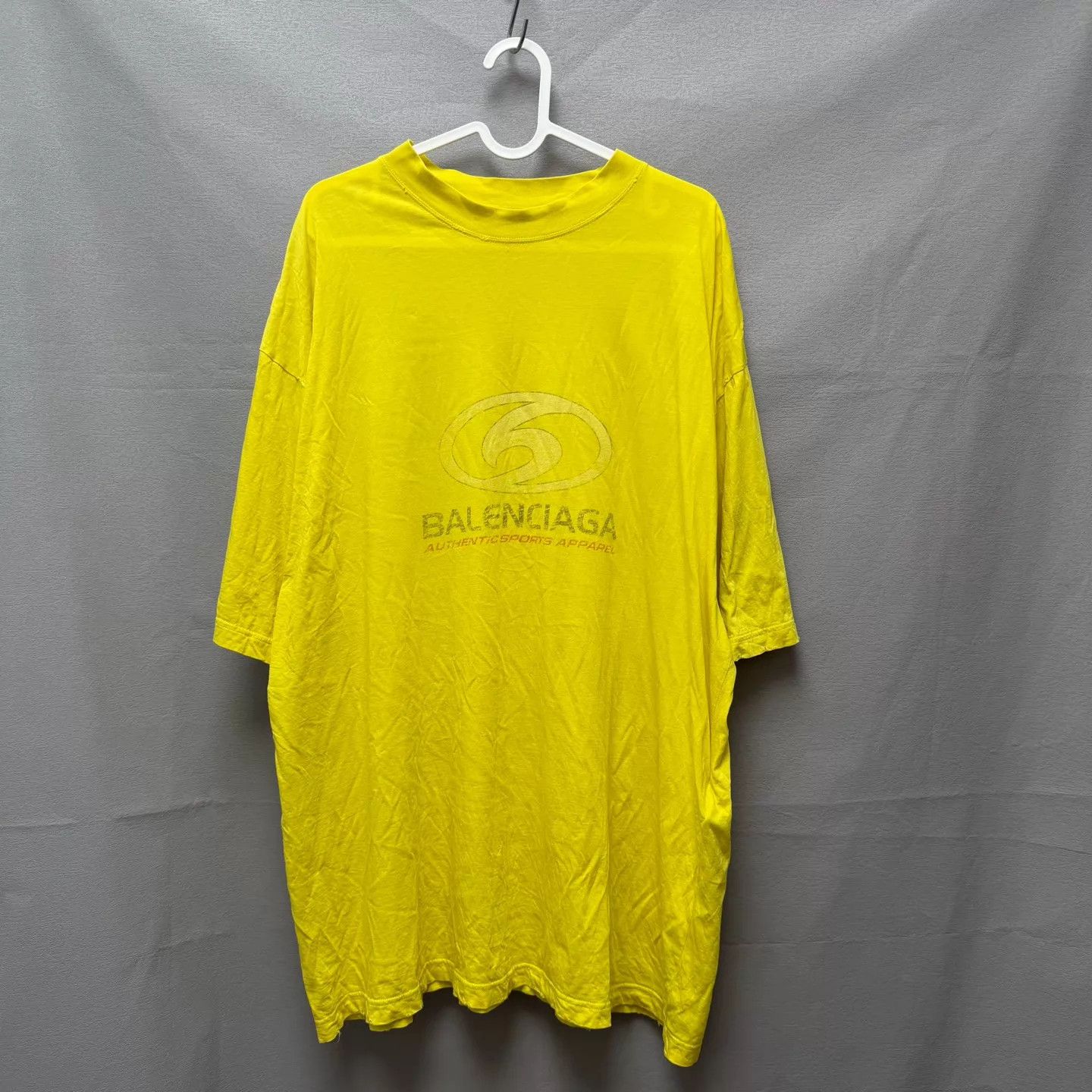 Balenciaga Balenciaga 24SS Distressed Wave Logo Yellow L Tee 99New Size US L / EU 52-54 / 3 - 1 Thumbnail