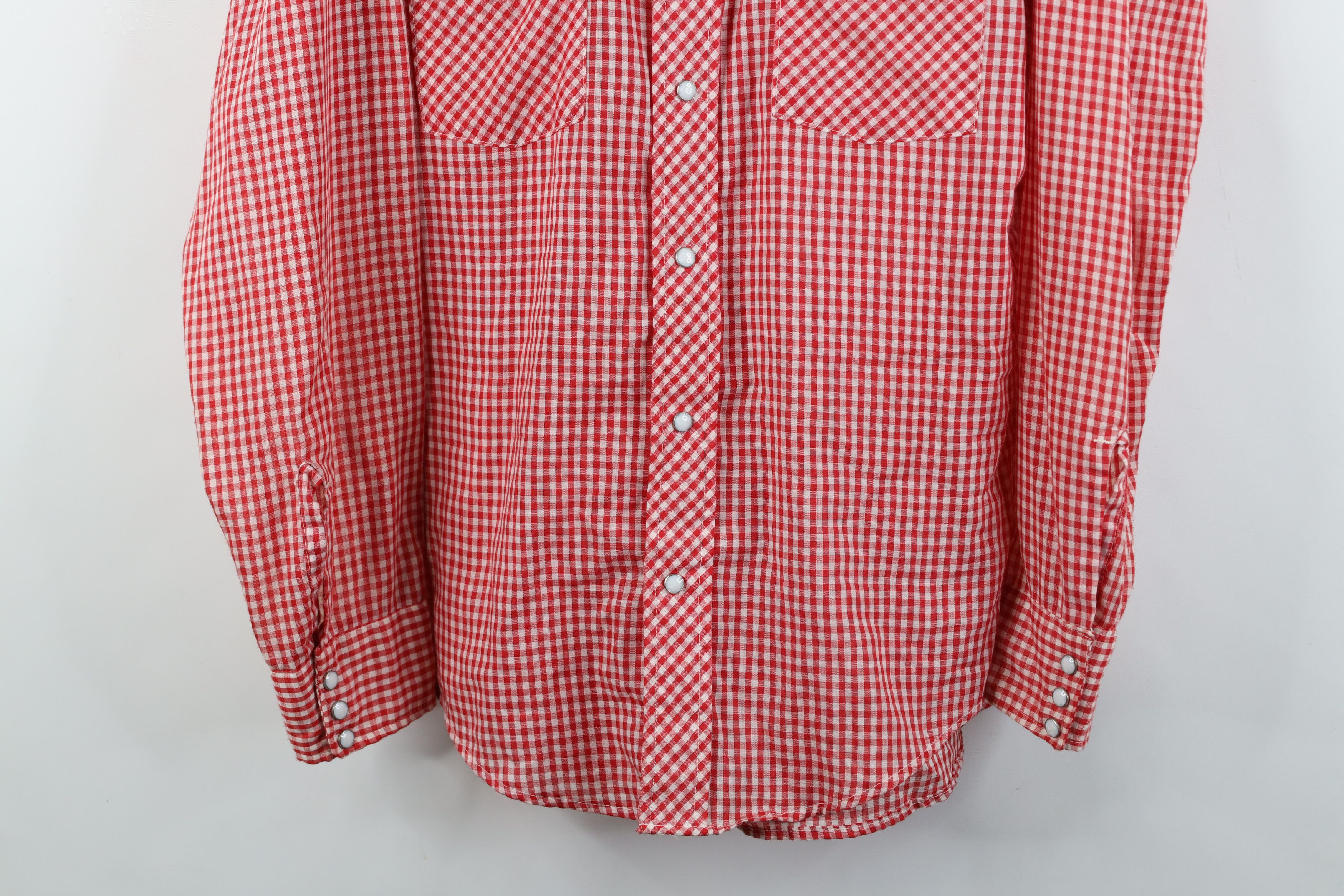 Vintage Vintage 70s Rockabilly Snap Button Shirt Gingham Plaid USA Size US L / EU 52-54 / 3 - 3 Thumbnail