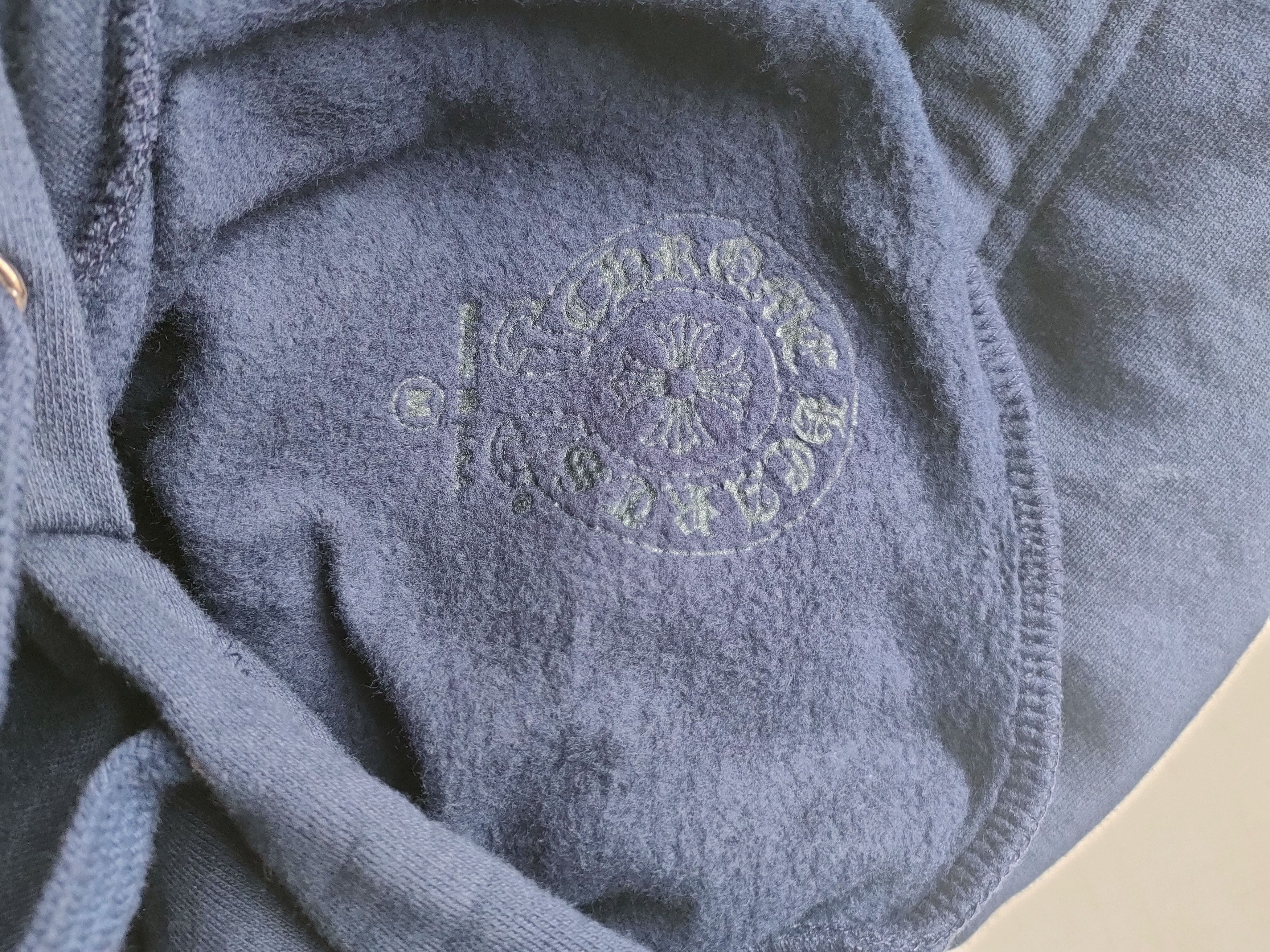 Chrome Hearts Chrome Hearts Yellow Script Sleeve Navy Hoodie Size US M / EU 48-50 / 2 - 8 Thumbnail
