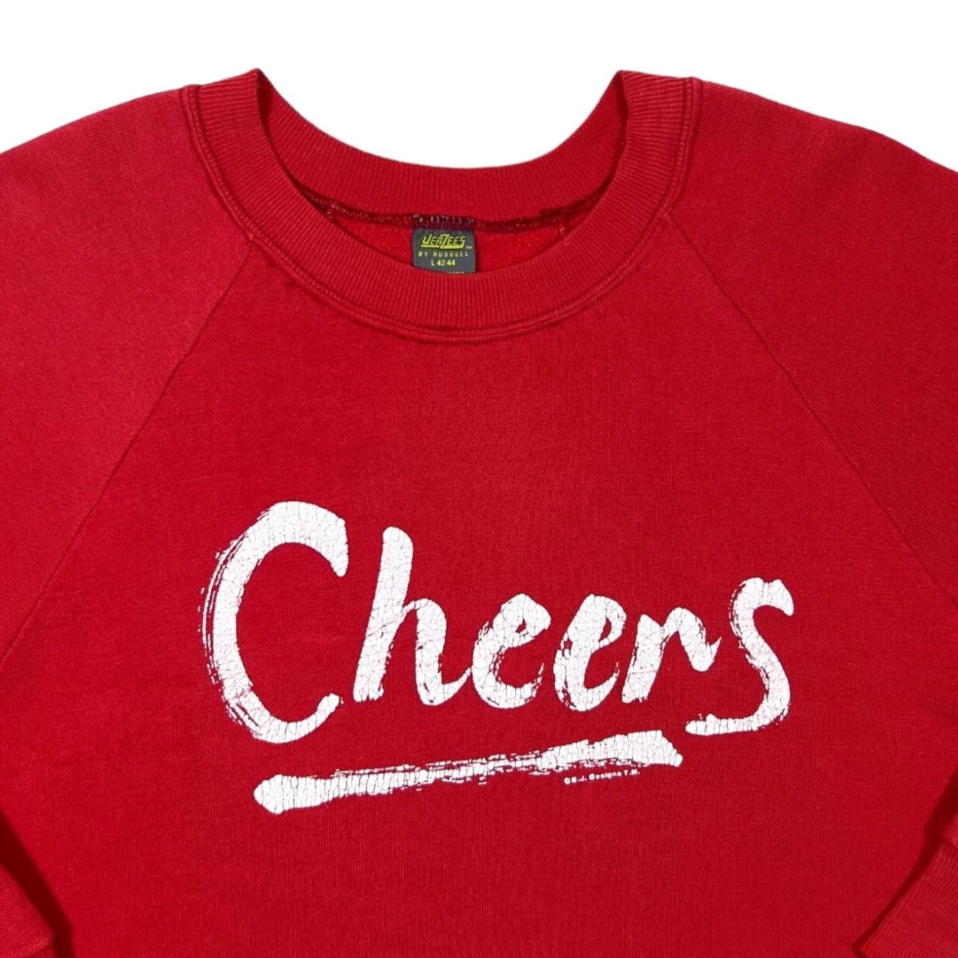 Jerzees VINTAGE Jerzees CHEERS Souvenir Spellout Graphic Red Crewneck Sweatshirt M Mens Size US M / EU 48-50 / 2 - 2 Thumbnail