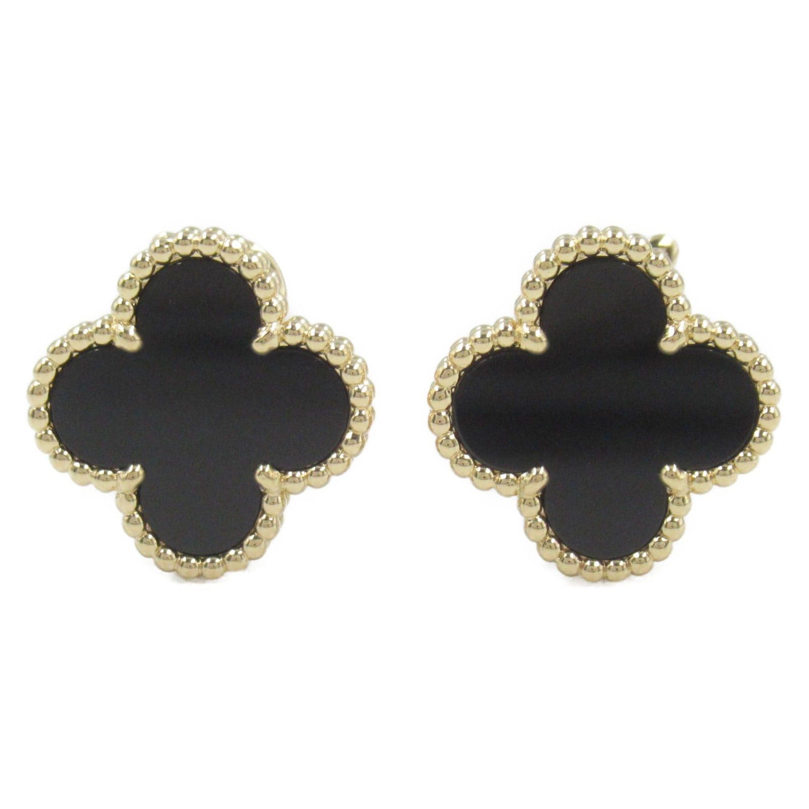 Van Cleef & Arpels Van Cleef Arpels Alhambra Earrings Onyx K18 (Yellow Gold) Black Size ONE SIZE - 1 Thumbnail