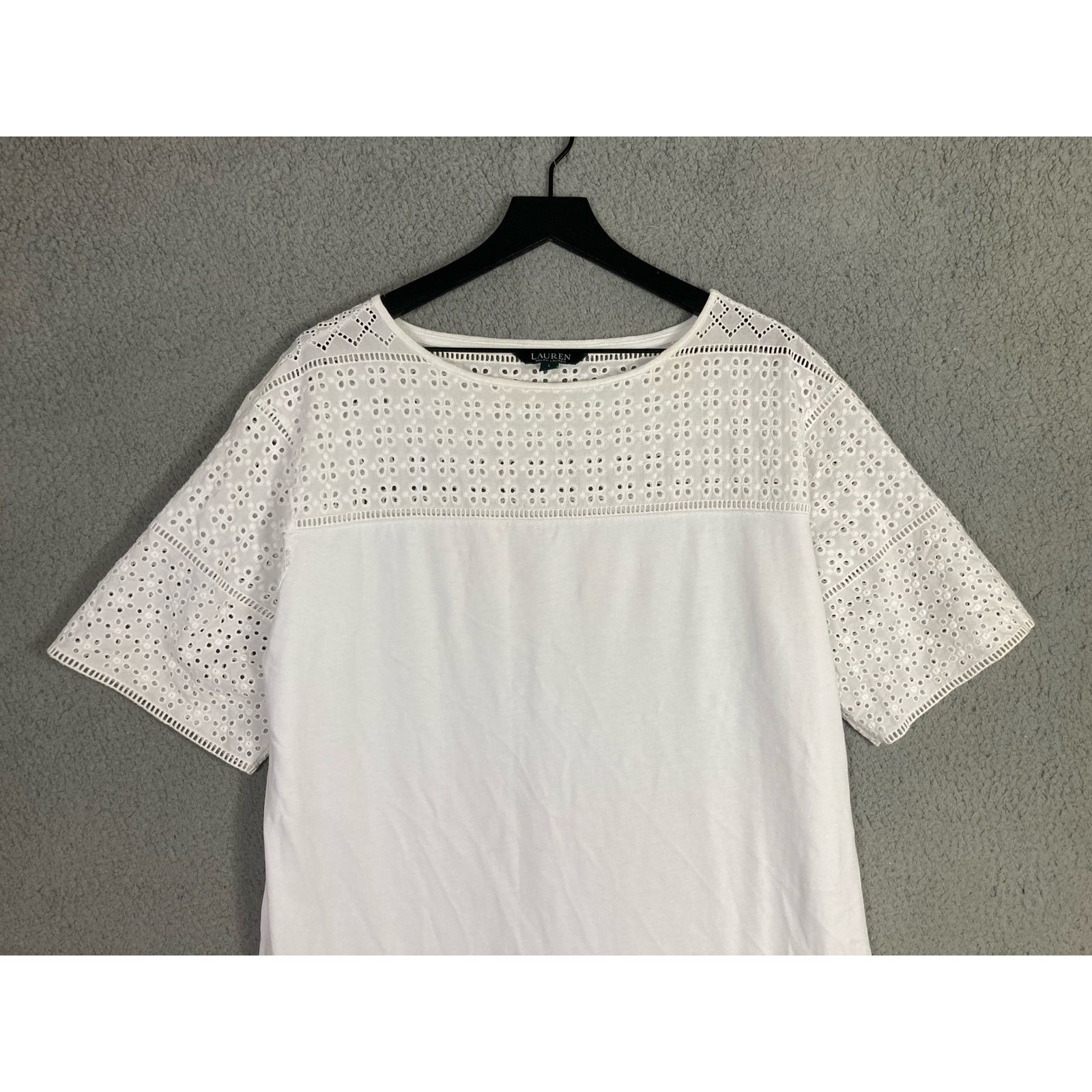 Lauren Ralph Lauren Lauren Ralph Lauren White Eyelet Lace Shift Dress L Short Size L / US 10 / IT 46 - 10 Thumbnail