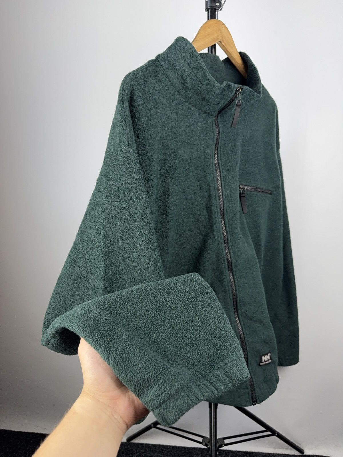 Helly Hansen × Vintage Vintage 90s Helly Hansen Green Fleece Jacket Zip Front XXL Size US XXL / EU 58 / 5 - 5 Thumbnail