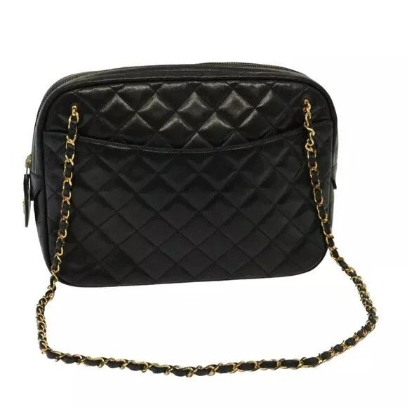 Chanel CHANEL Matelasse Chain Shoulder Bag Lamb Skin Black Size ONE SIZE - 2 Thumbnail
