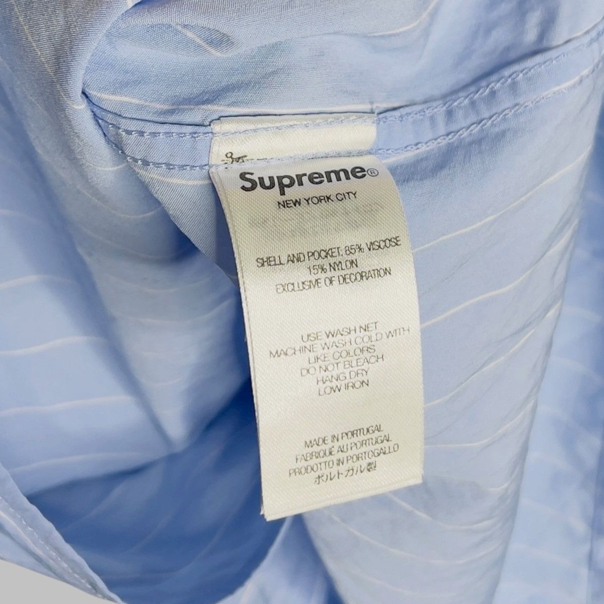 Supreme SUPREME STRIPED PAJAMA BLUE SHIRT SIZE L Size US L / EU 52-54 / 3 - 9 Thumbnail