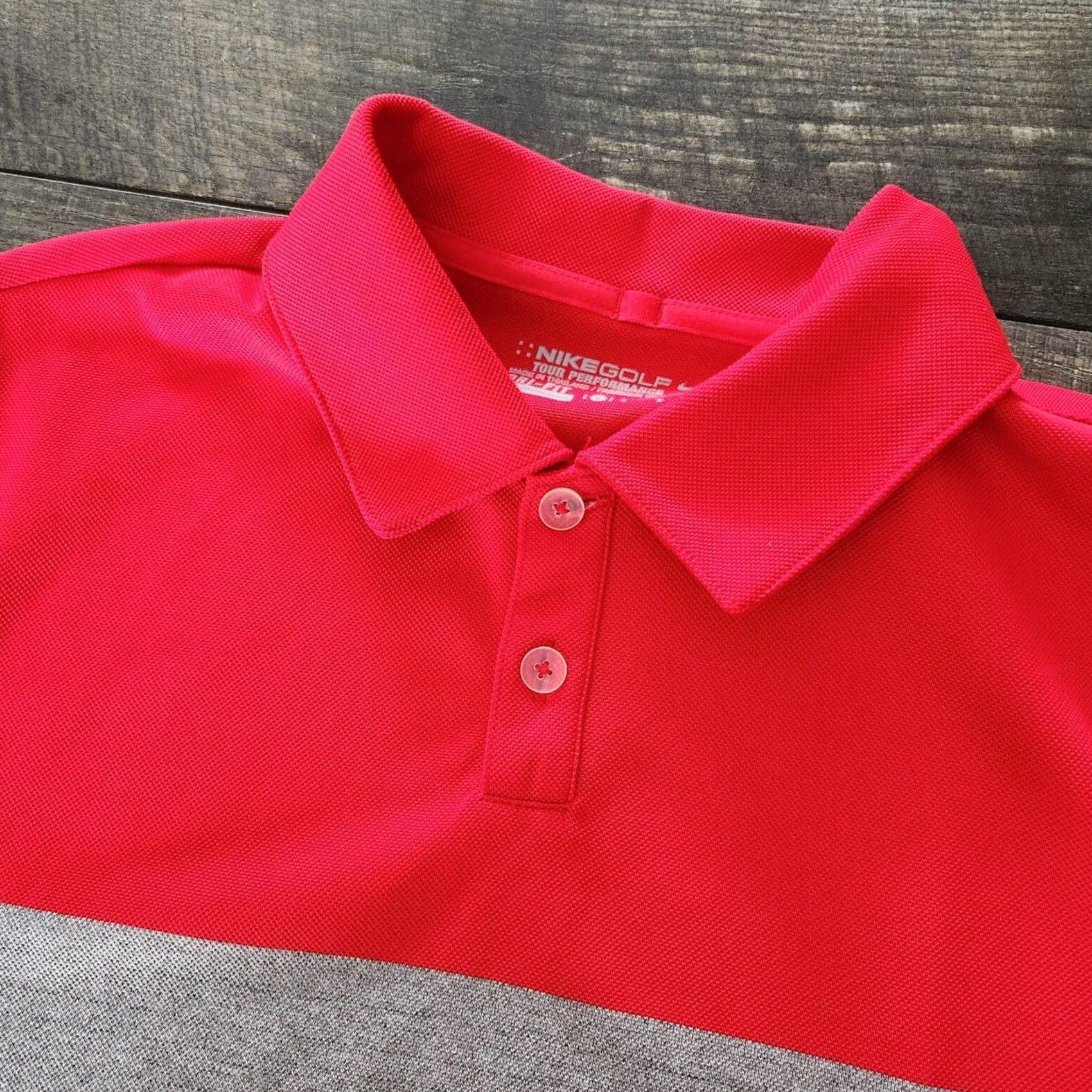 Nike Nike Dri Fit Golf Polo Shirt Mens Size Small Red Gray Striped Color Block OSU Size US S / EU 44-46 / 1 - 2 Thumbnail
