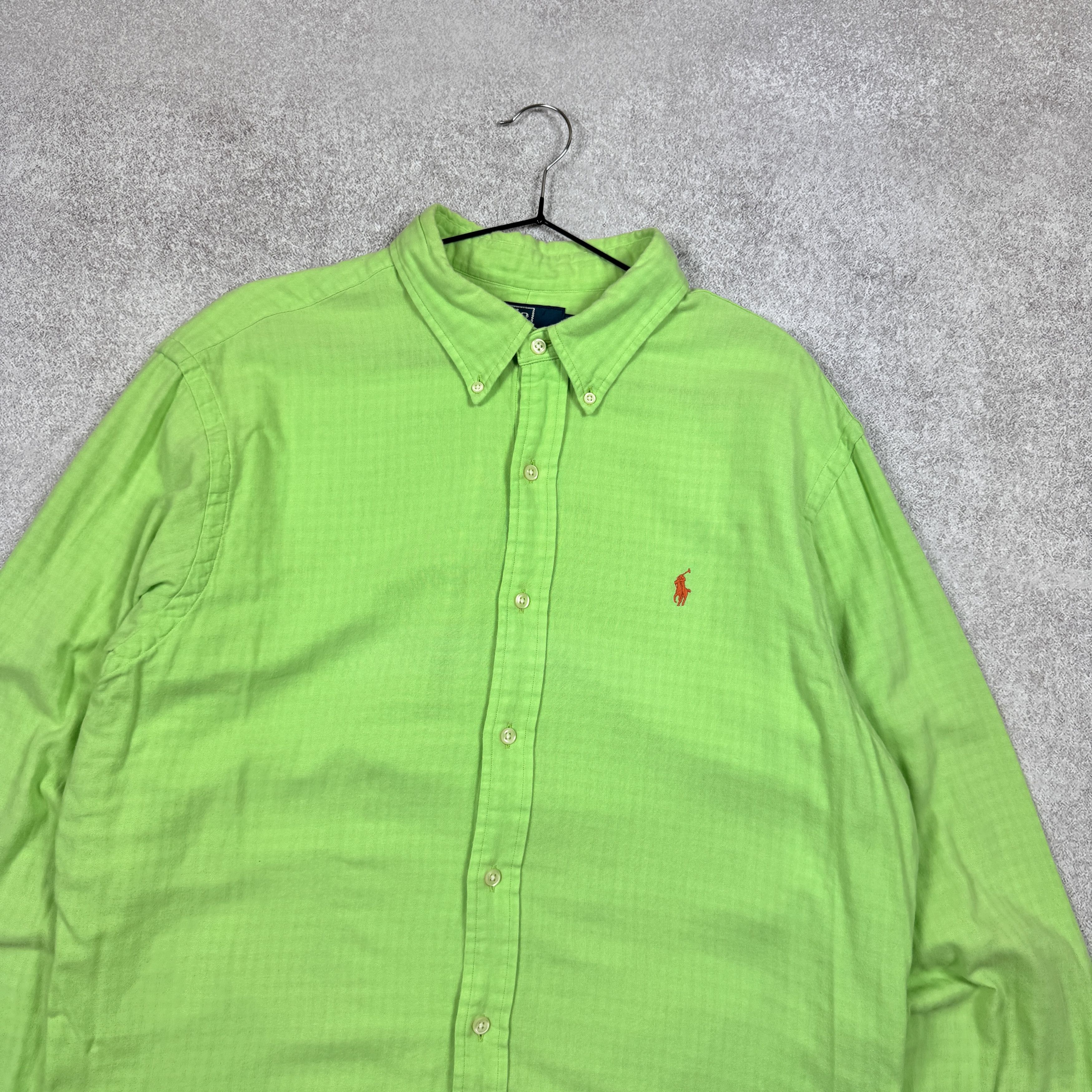 Polo Ralph Lauren Men`s Polo Ralph Lauren Green Cotton Slim Fit Shirt Size XL Size US XL / EU 56 / 4 - 2 Thumbnail