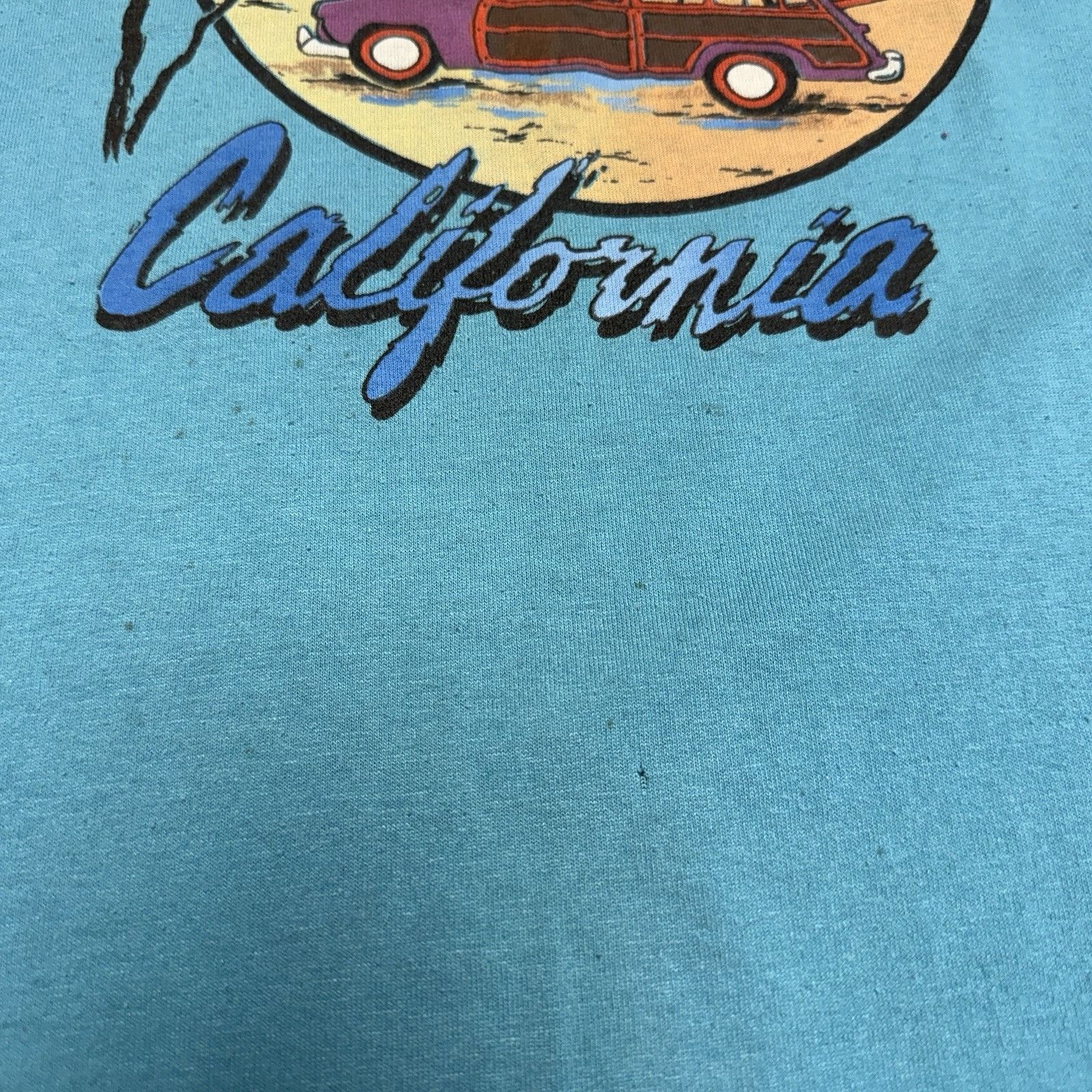 Vintage Vintage 80s California T Shirt Mens L Blue Single Stitch Bea Size US XL / EU 56 / 4 - 7 Thumbnail