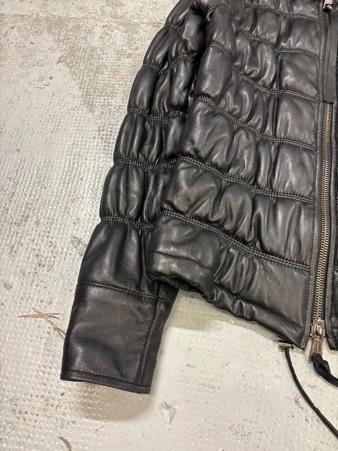 Armani 2000s Armani Black Leather Puffer Jacket Size US S / EU 44-46 / 1 - 8 Thumbnail