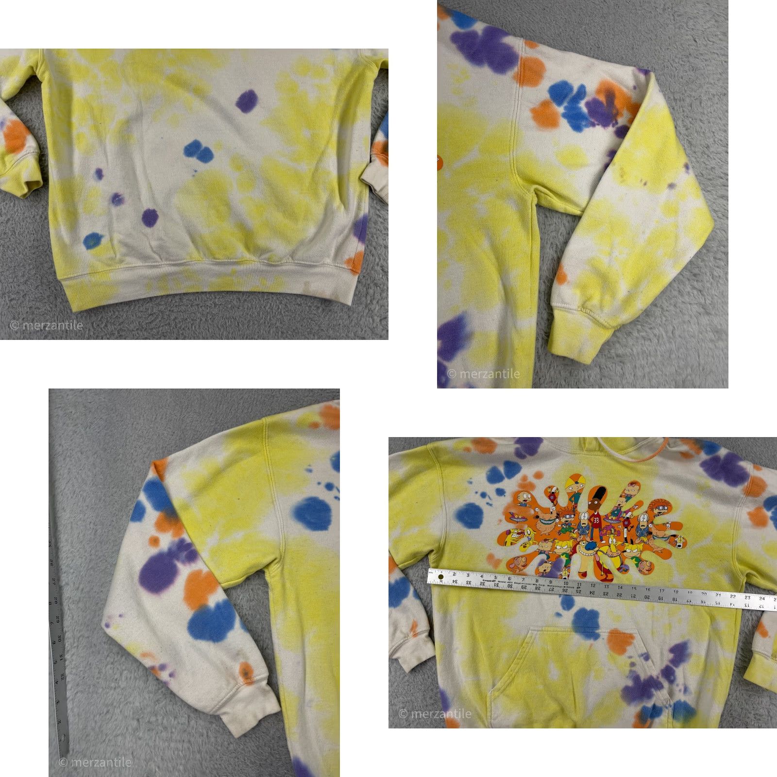 Nickelodeon Nickelodeon Womens Hoodie 1X Yellow Jersey Polyester 90's Cartoon Characters Hooded Oversized Pullover Size XL / US 12-14 / IT 48-50 - 8 Thumbnail