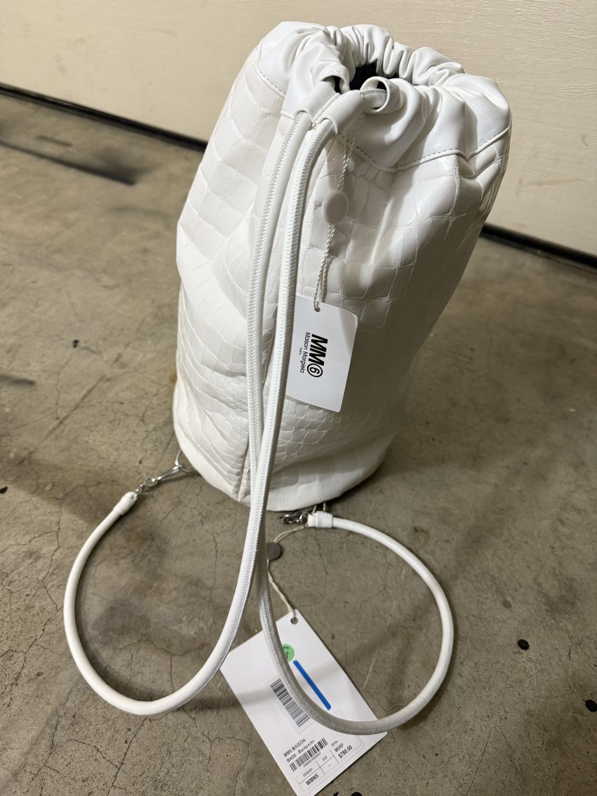 Maison Margiela Maison Margiela MM6 White Crocodile Backpack Size ONE SIZE - 3 Thumbnail